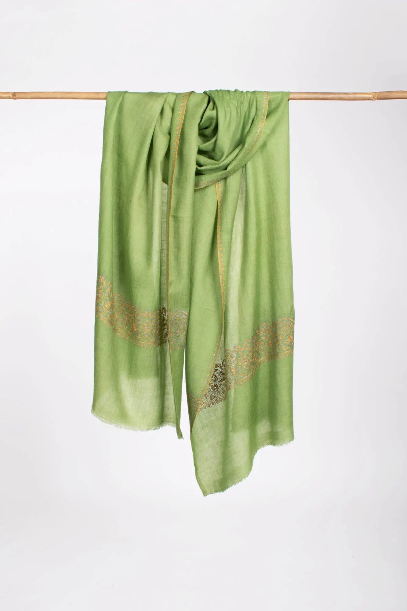Palladar Sozni Embroidered Indian Cashmere Scarf Shahkaar
