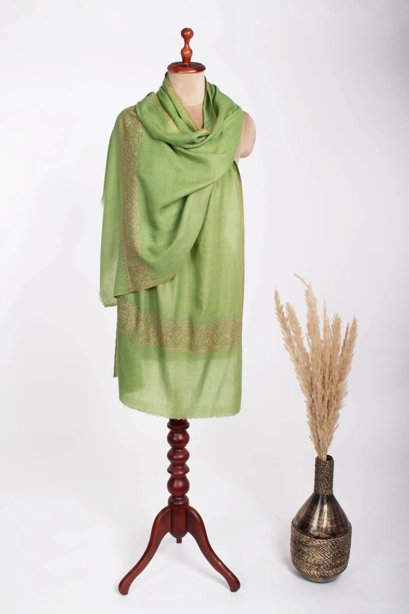 Palladar Sozni Embroidered Indian Cashmere Scarf Shahkaar