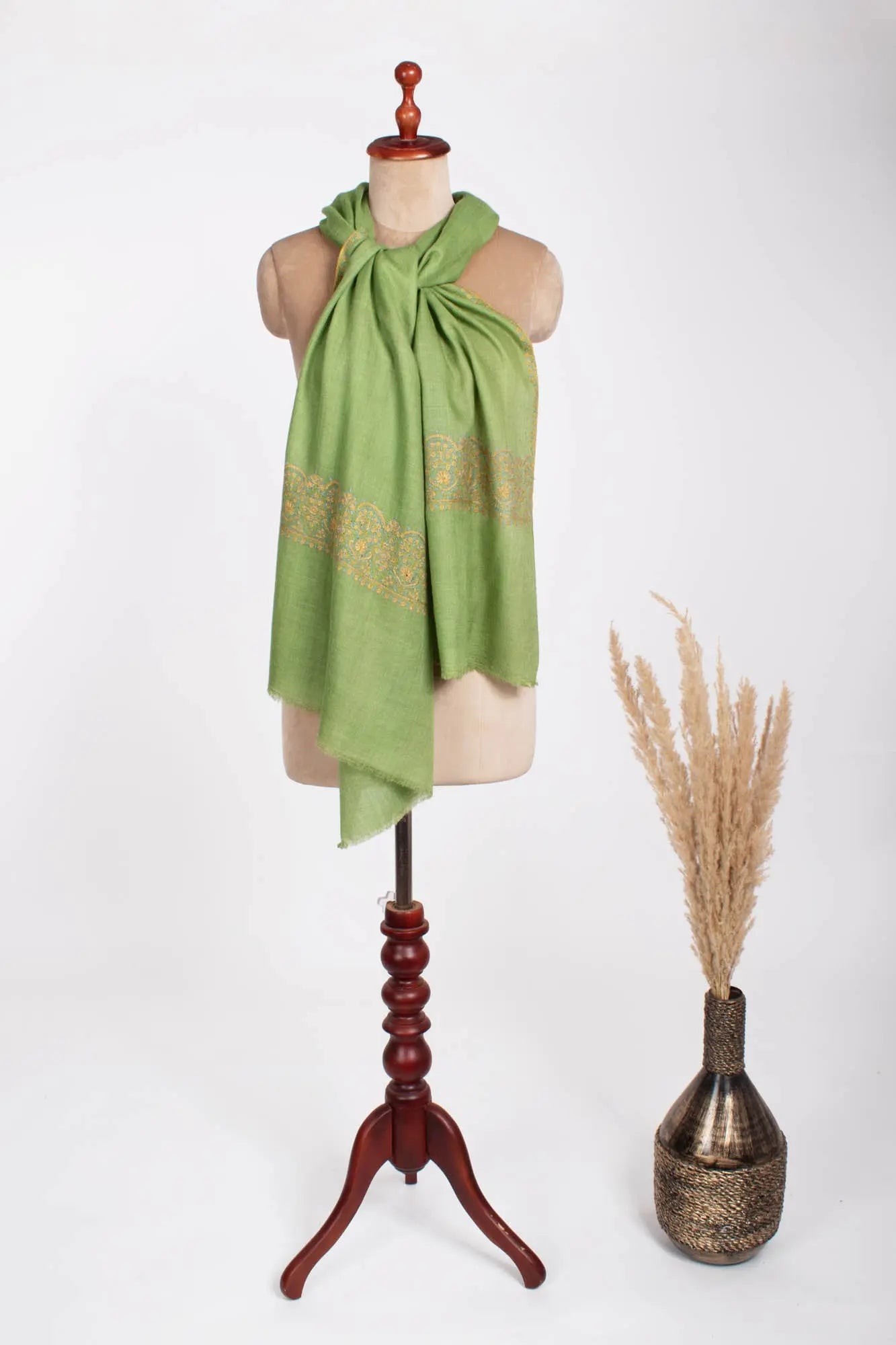 Palladar Sozni Embroidered Indian Cashmere Scarf Shahkaar