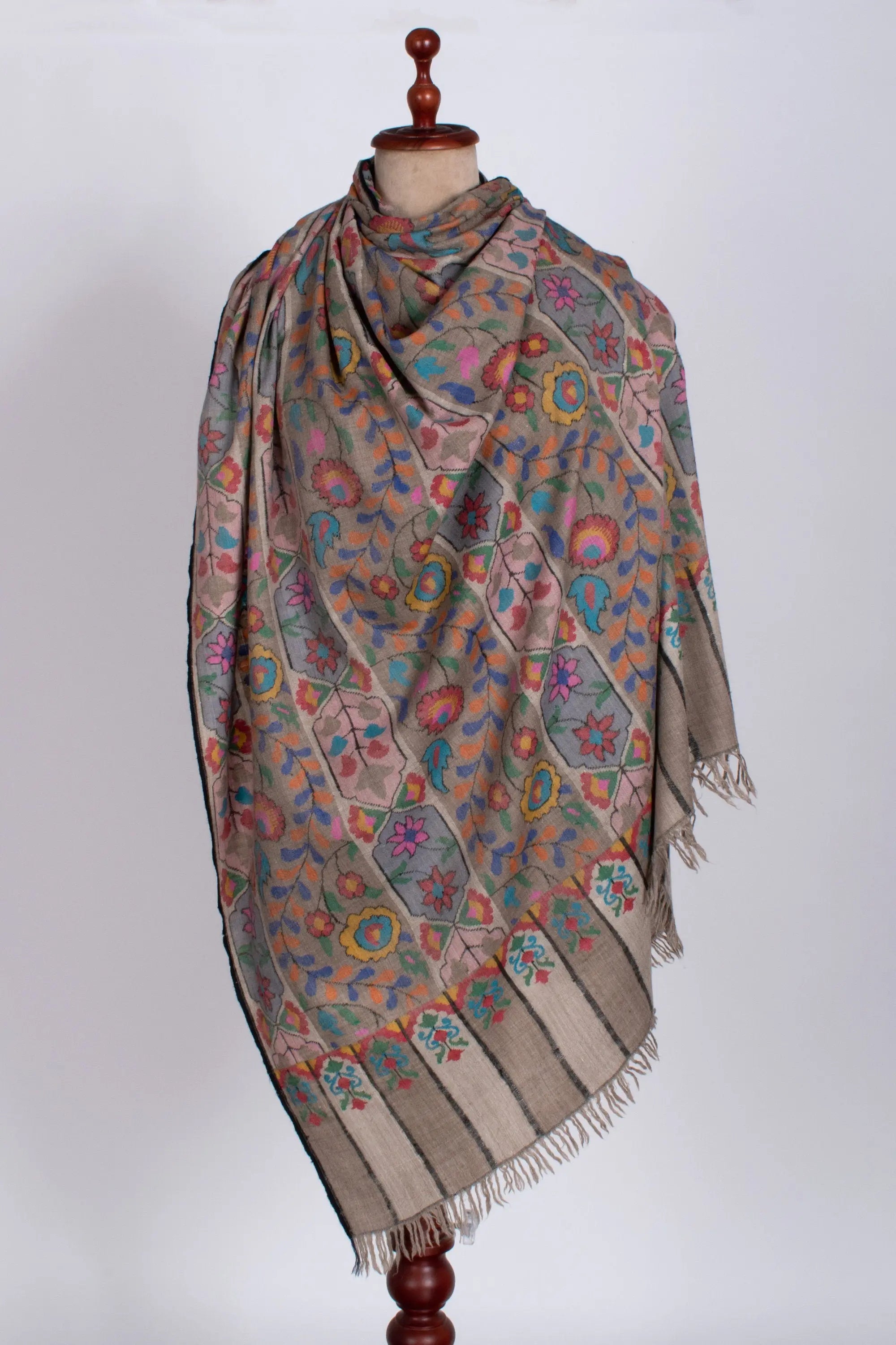 Pashmina Kashmiri Shawls, Kani Weave Cashmere Wraps, Special Handmade Scarves, Unique Wraps, Wedding Gifts, 40x80" - ASTI Shahkaar