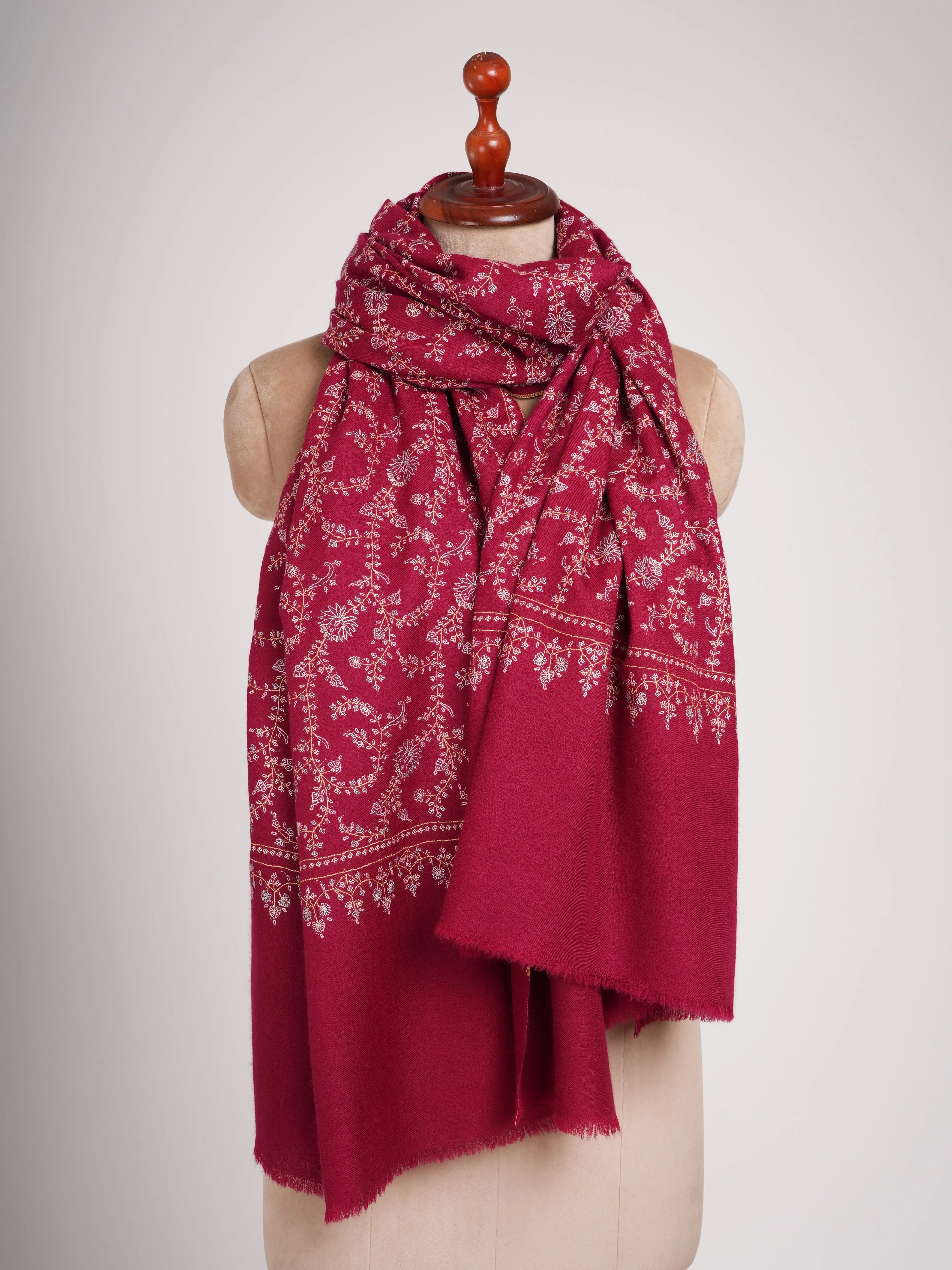 Pashmina Shawl with Fine Sozni Embroidery Shahkaar