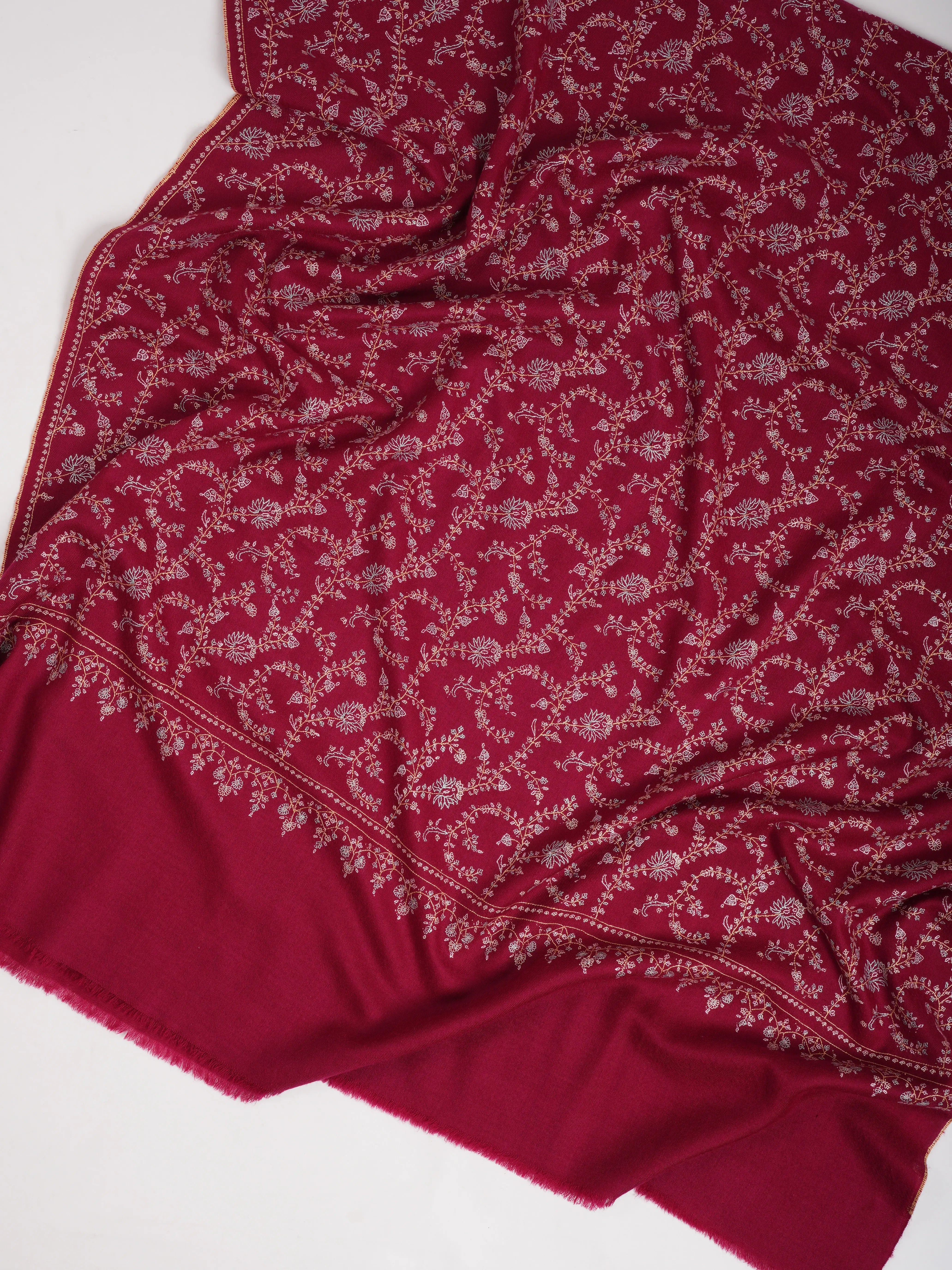 Pashmina Shawl with Fine Sozni Embroidery Shahkaar