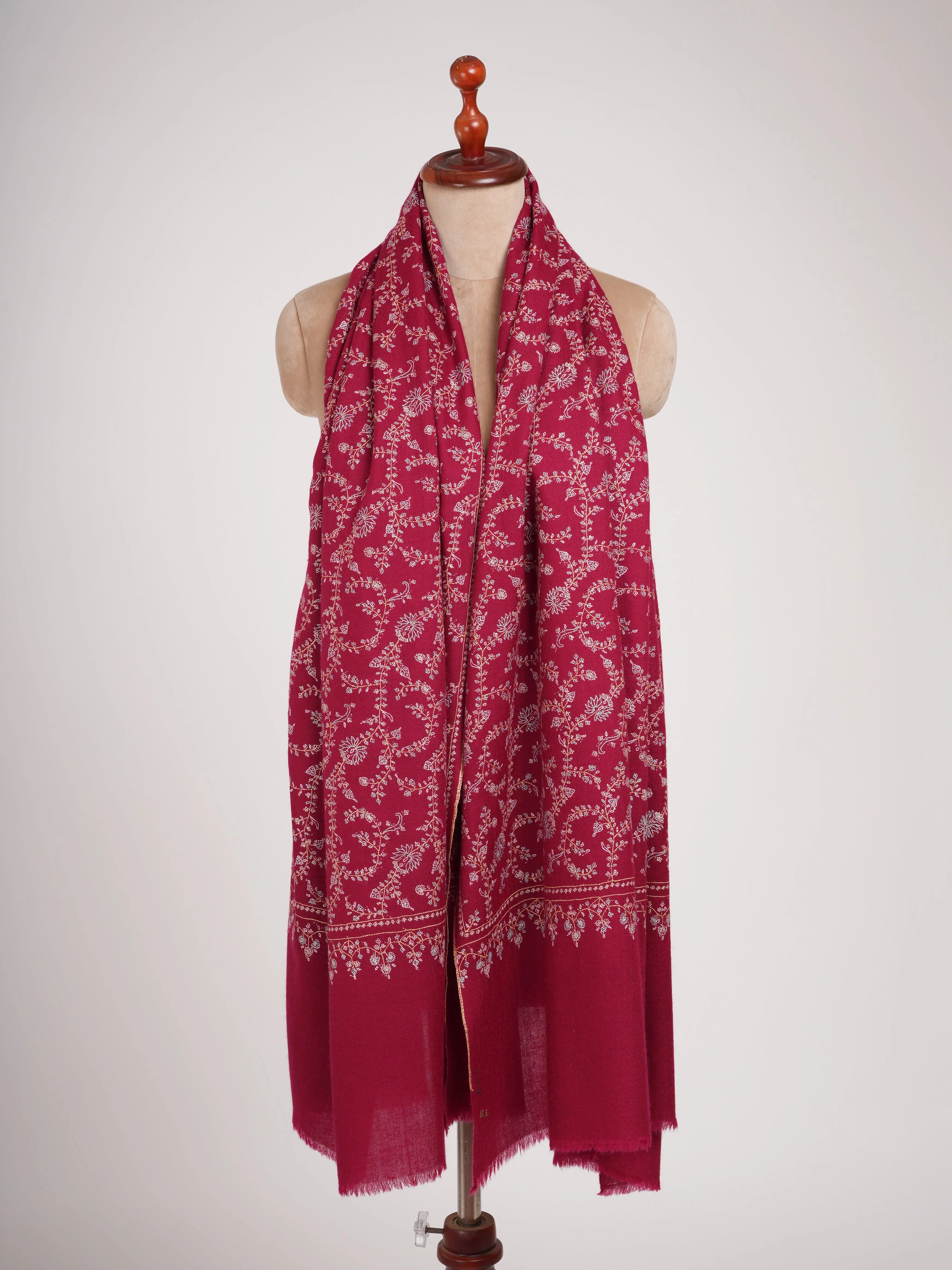 Pashmina Shawl with Fine Sozni Embroidery Shahkaar