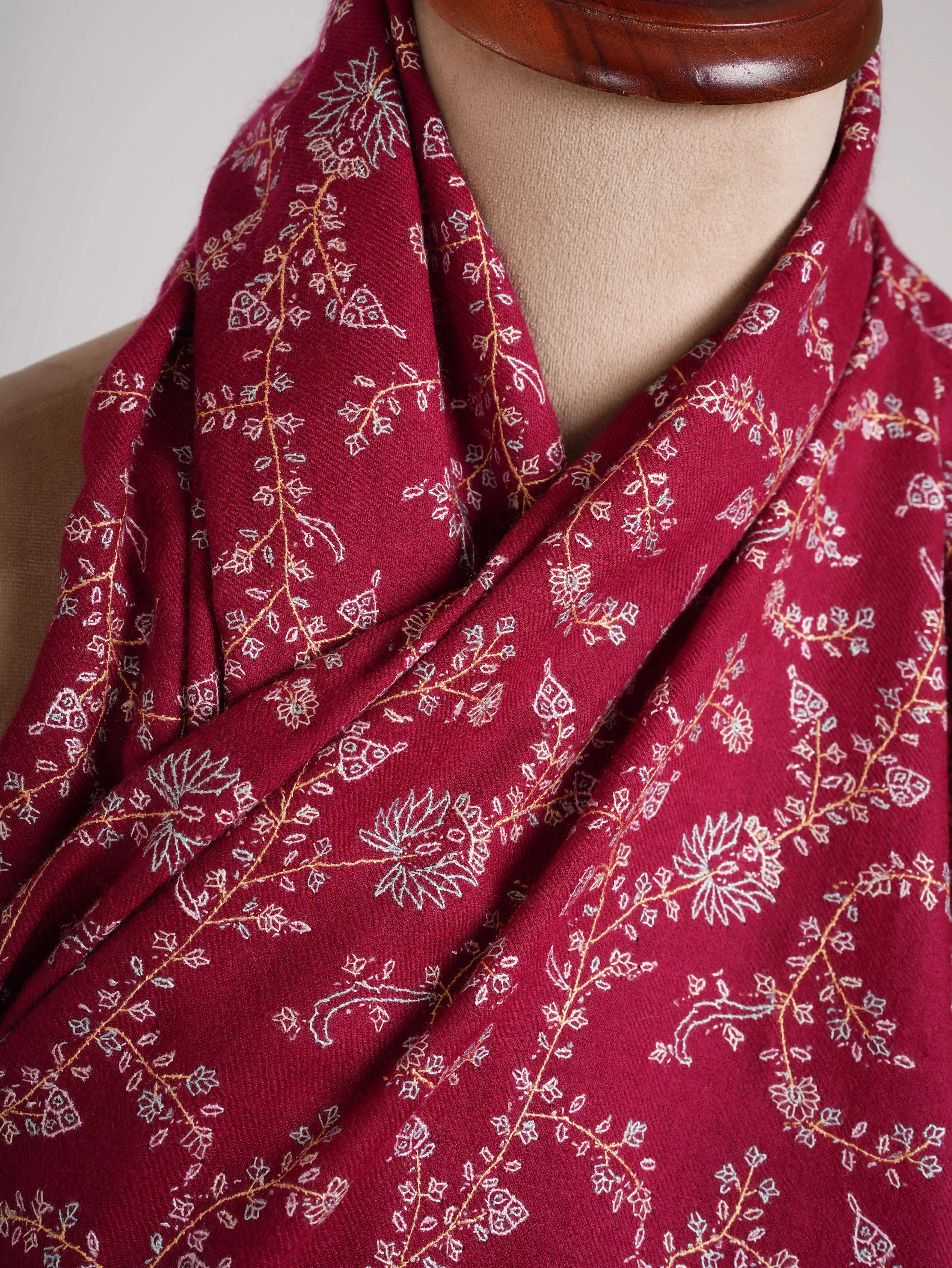 Pashmina Shawl with Fine Sozni Embroidery Shahkaar