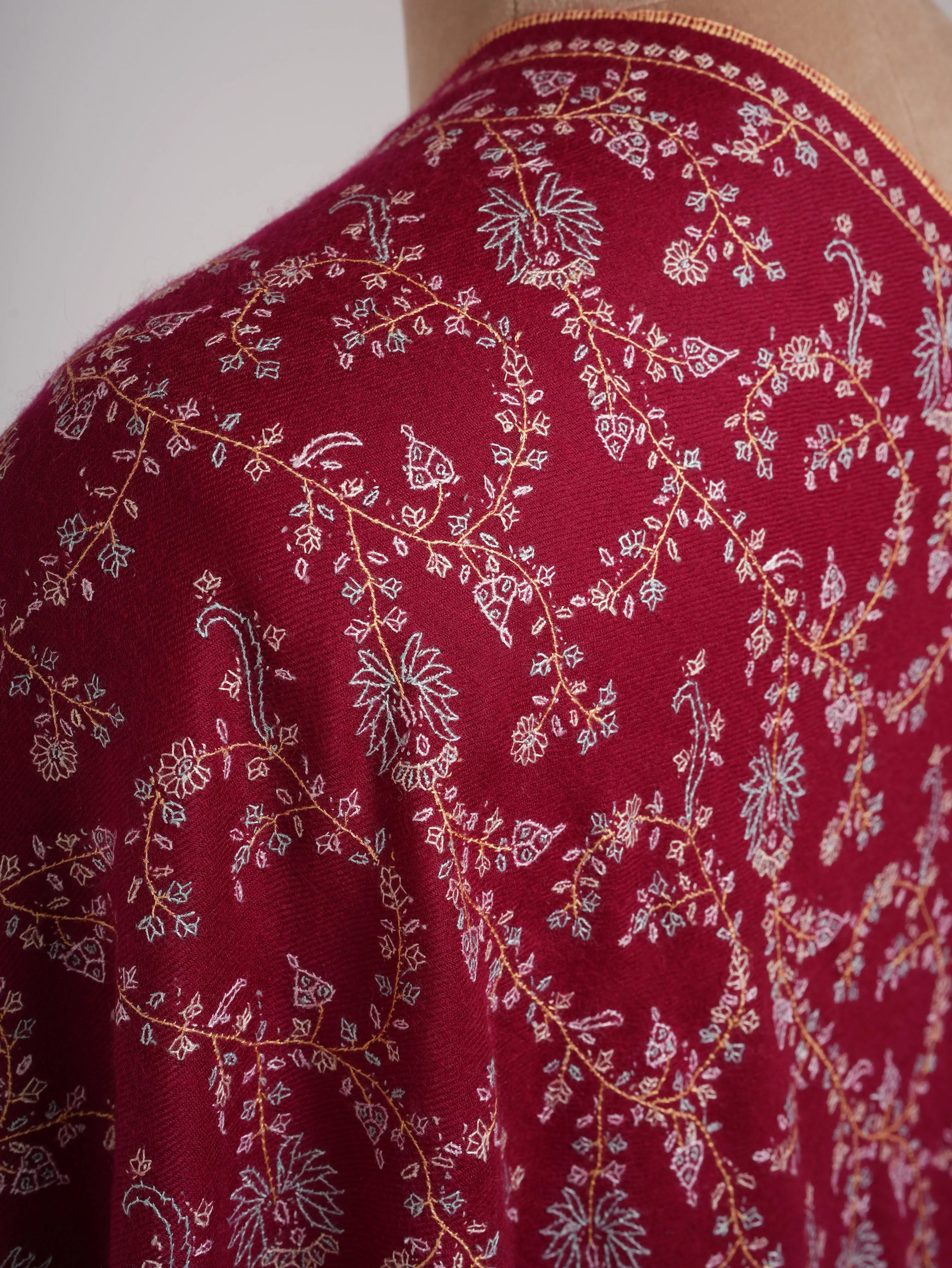 Pashmina Shawl with Fine Sozni Embroidery Shahkaar
