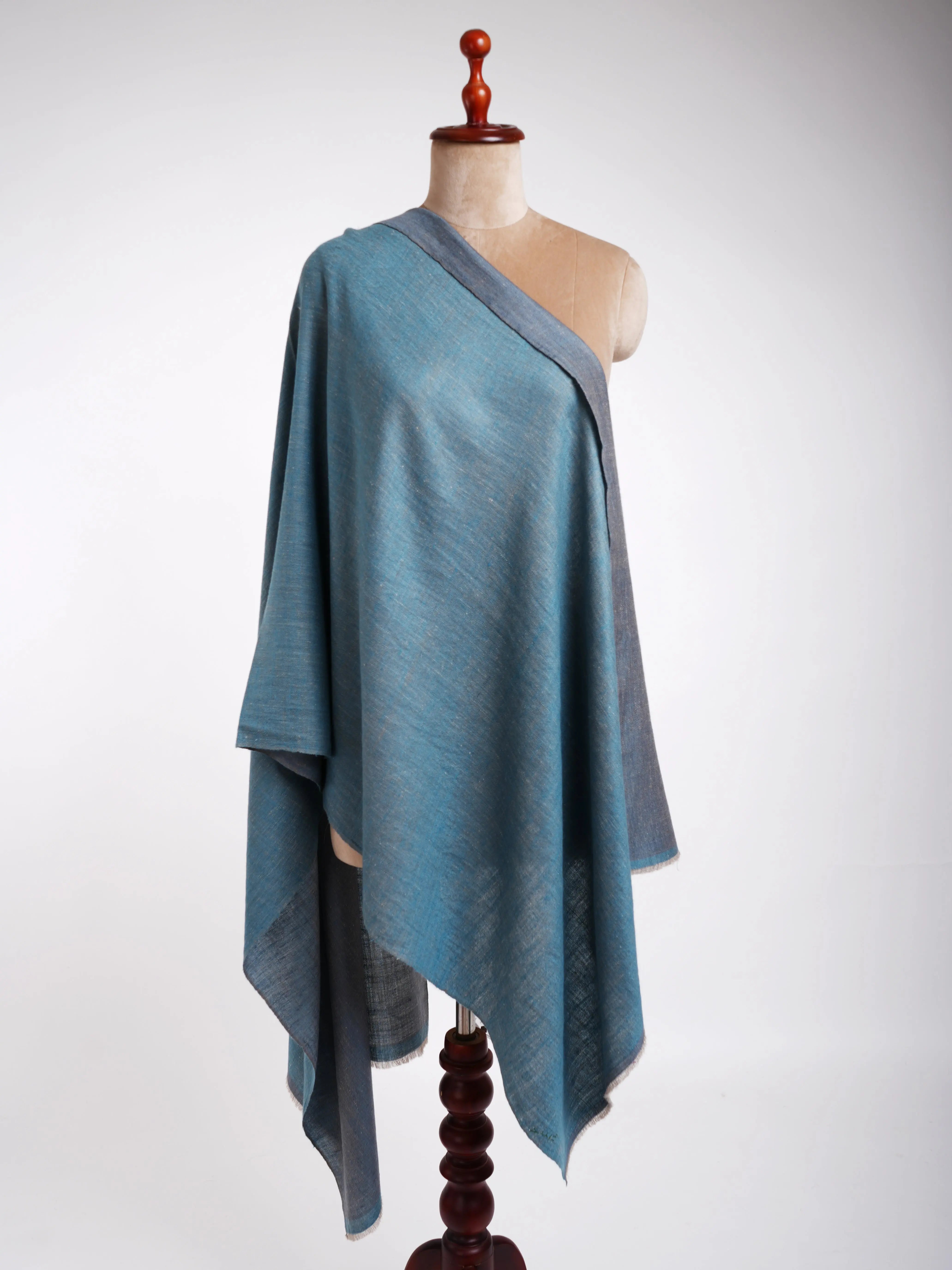 Pastel Blue Dualshade Cashmere Scarf Shahkaar
