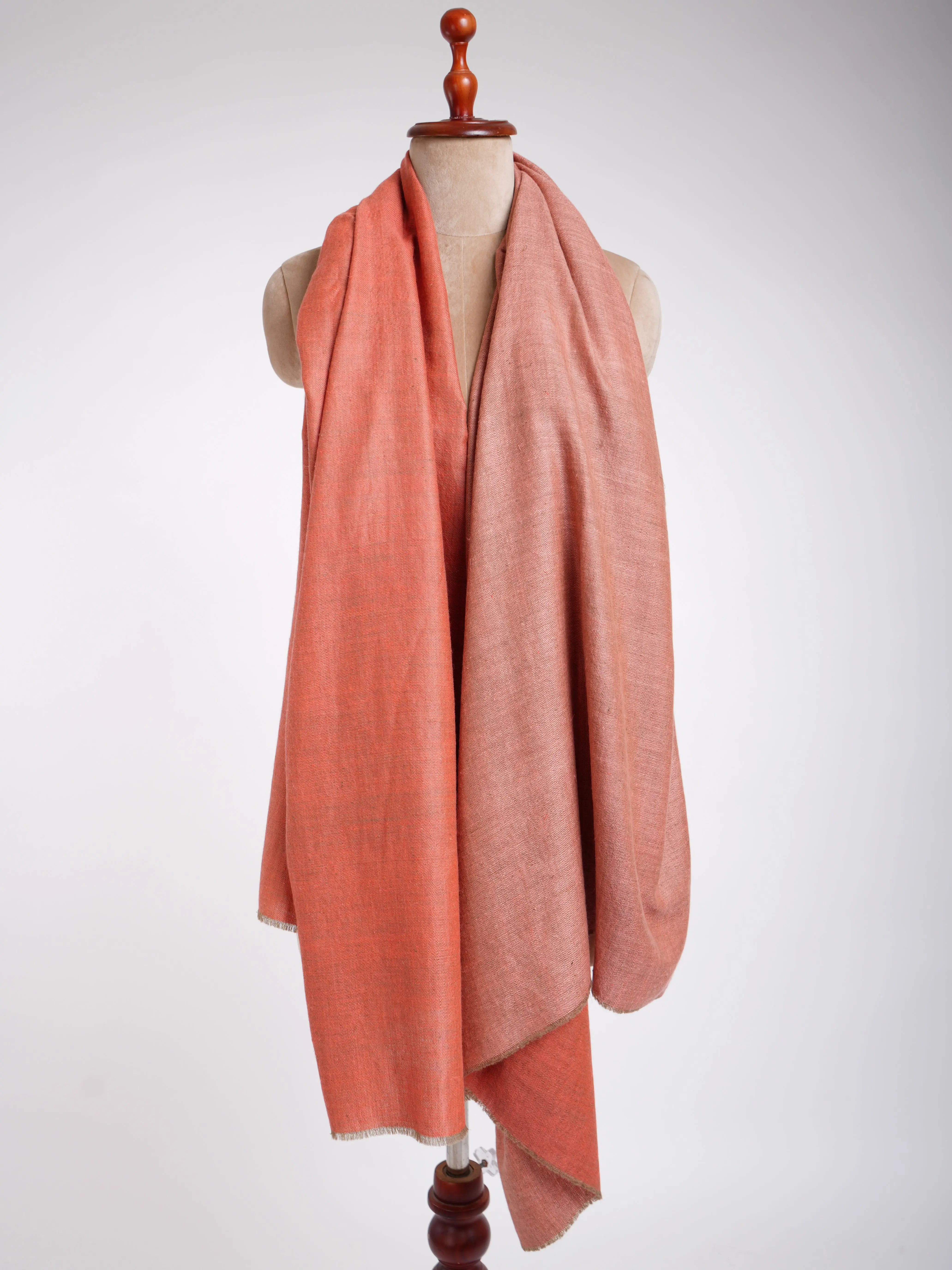 Peach Pink Dual Shade HandSpun Shawl Shahkaar