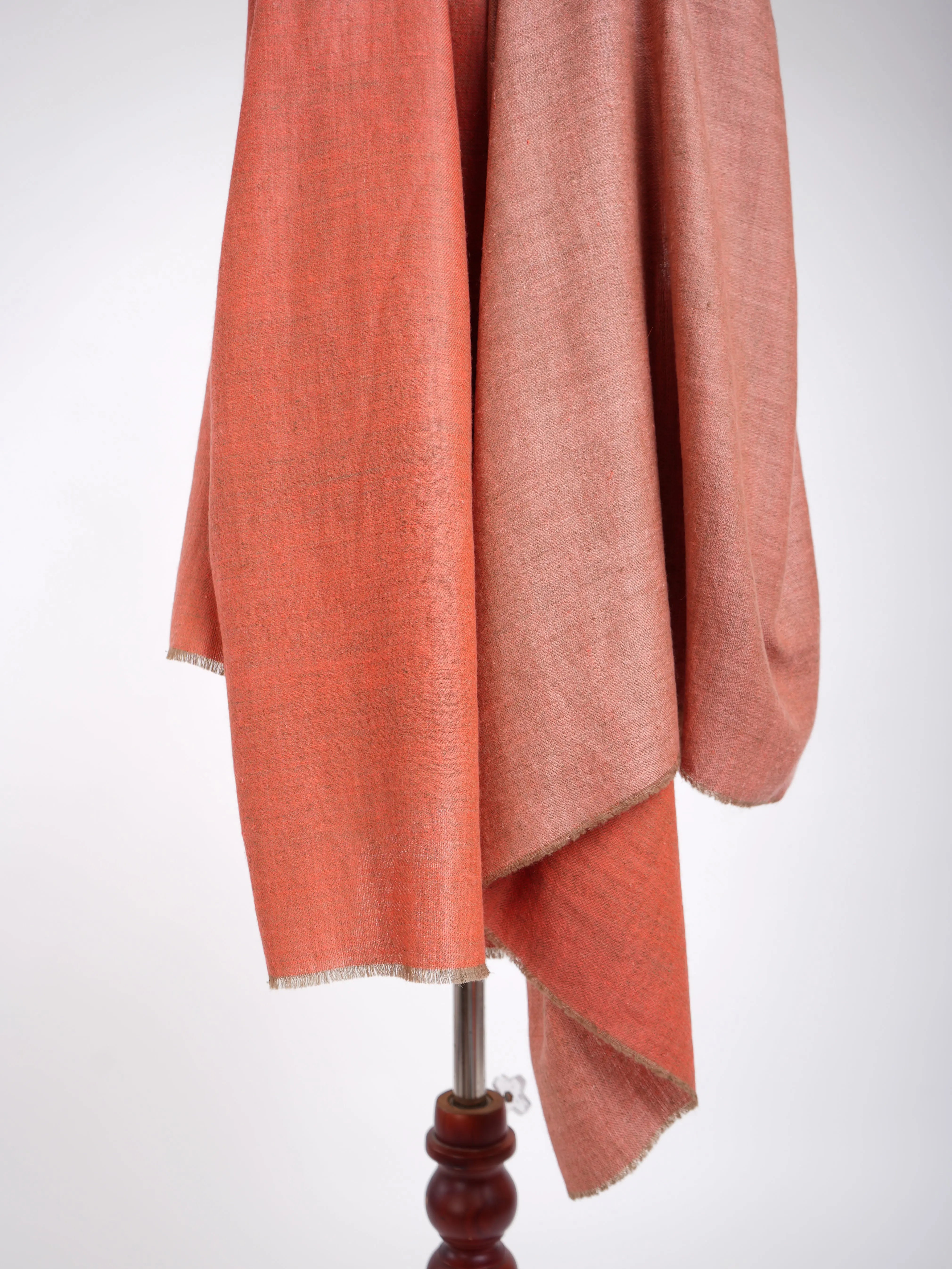 Peach Pink Dual Shade HandSpun Shawl Shahkaar