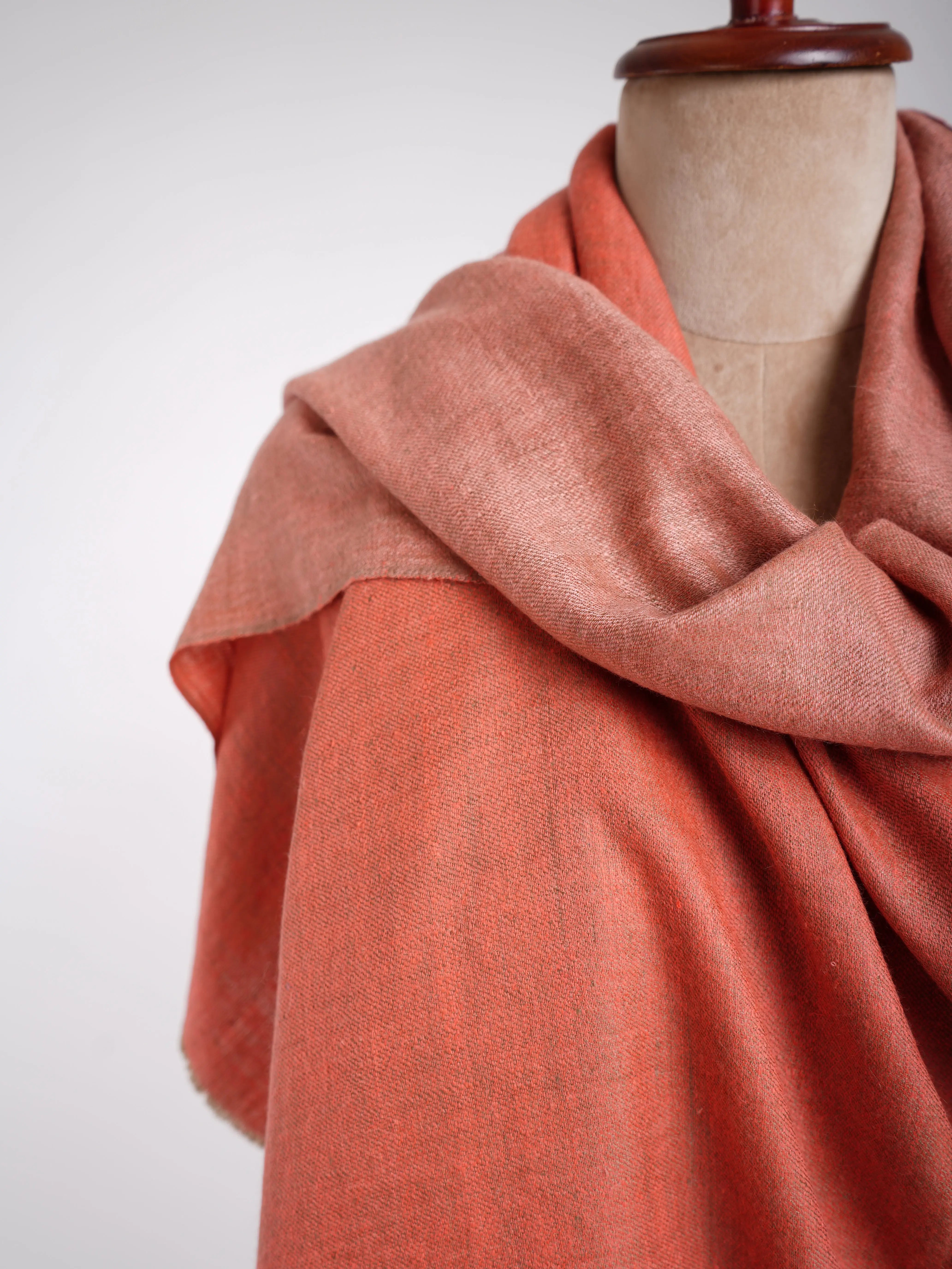 Peach Pink Dual Shade HandSpun Shawl Shahkaar