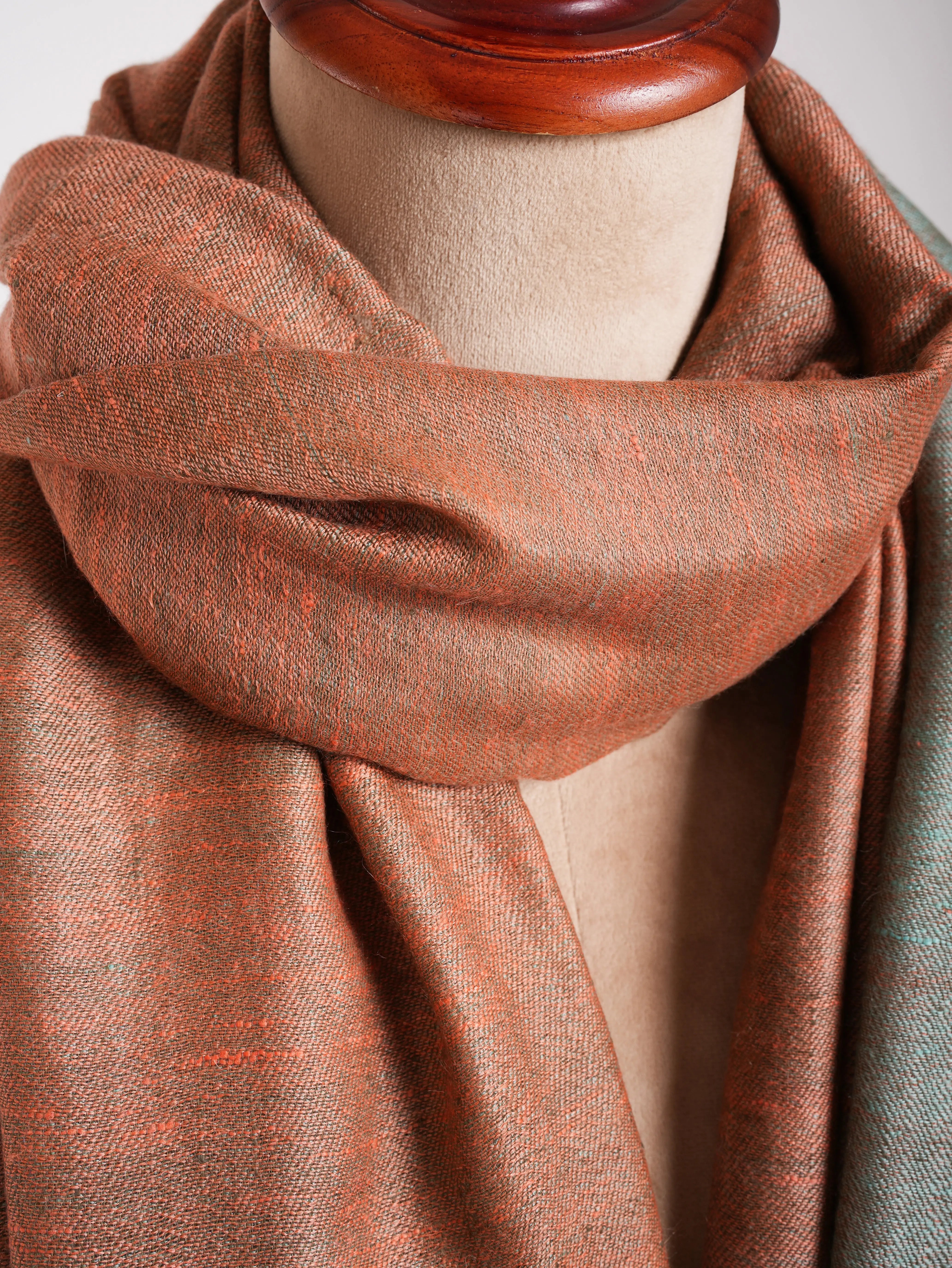 Peach Pink and Skylight Dual Shade Pashmina Shawl Shahkaar