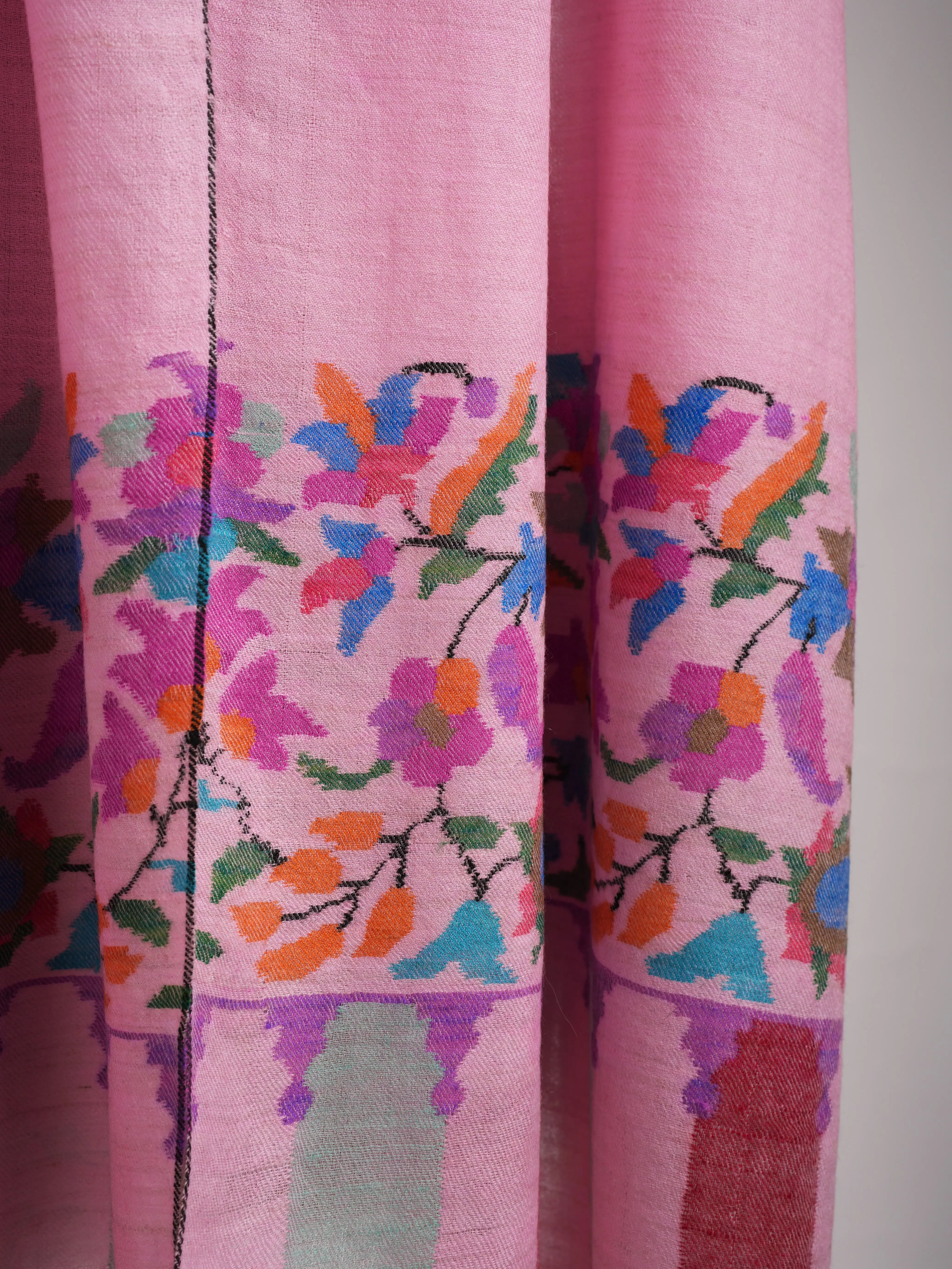 Pink Kani Cashmere Scarf - CORDOVA Shahkaar