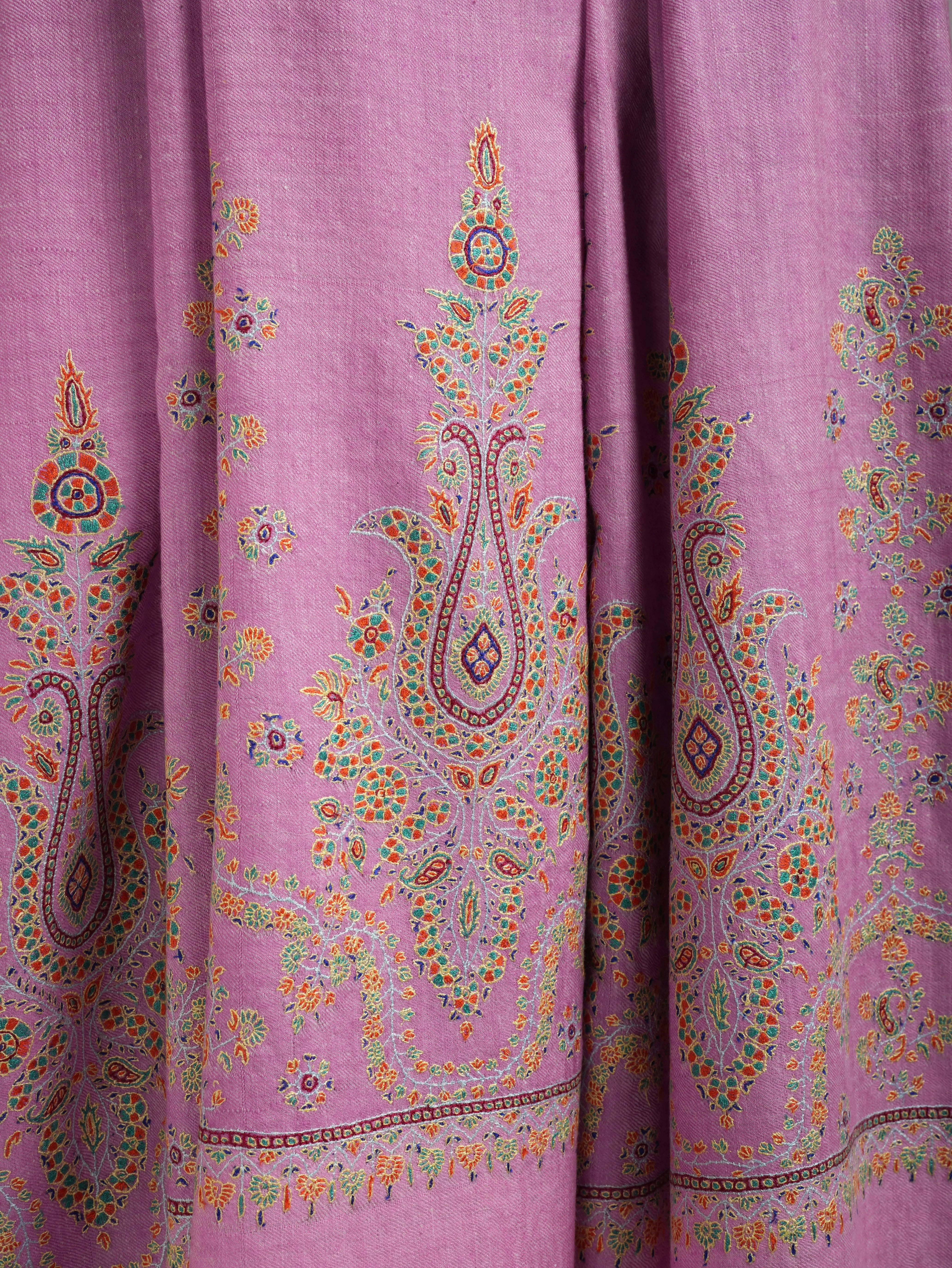 Pink Palla Embroidered Original Pashmina Shawl Shahkaar