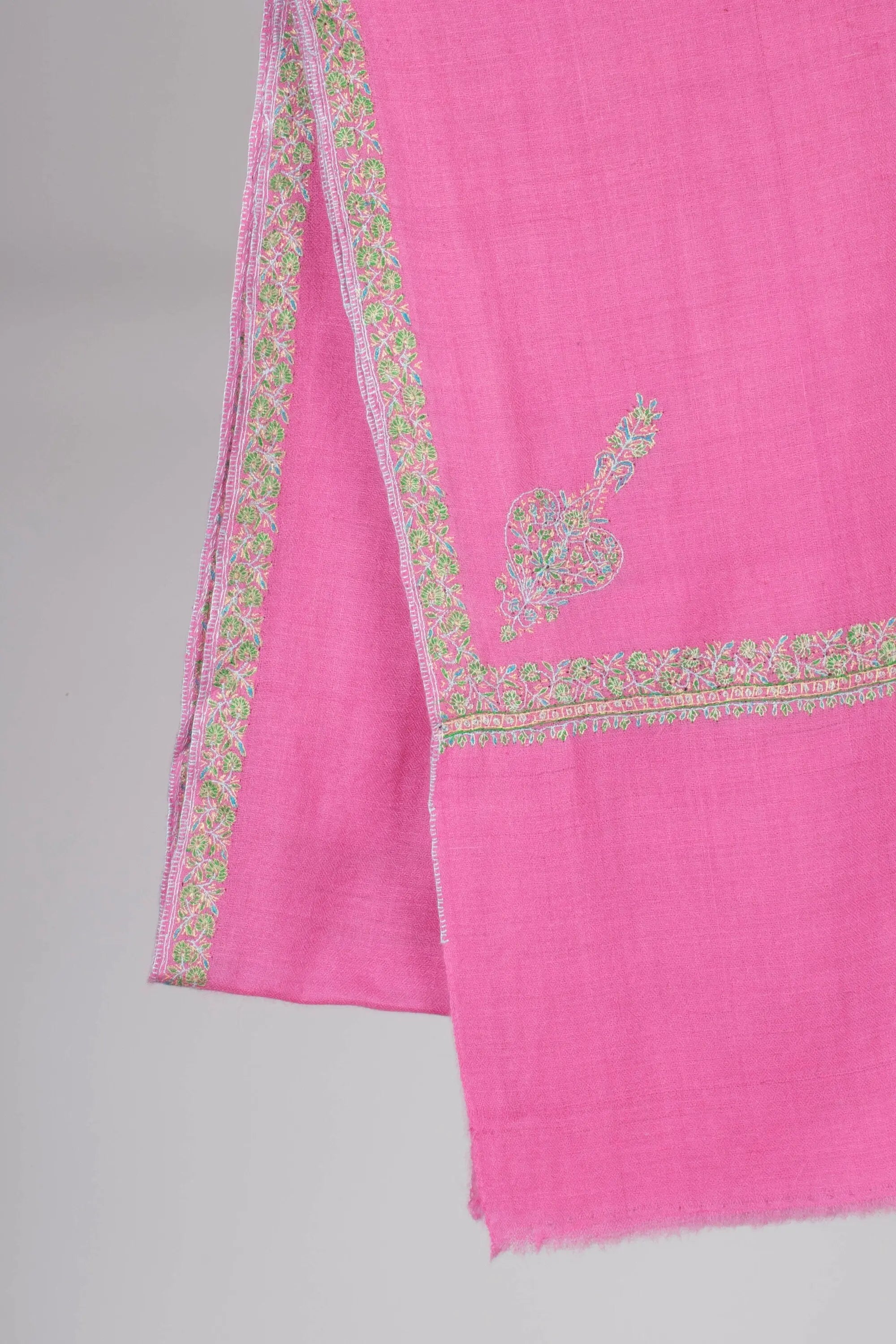 Pink Shawls, Handcrafted Cashmere Shawls, Ring Wraps, Soft Scarves, Kashmir Pashmina, Special Presents, 40x80" - SIRAJGANJ Shahkaar