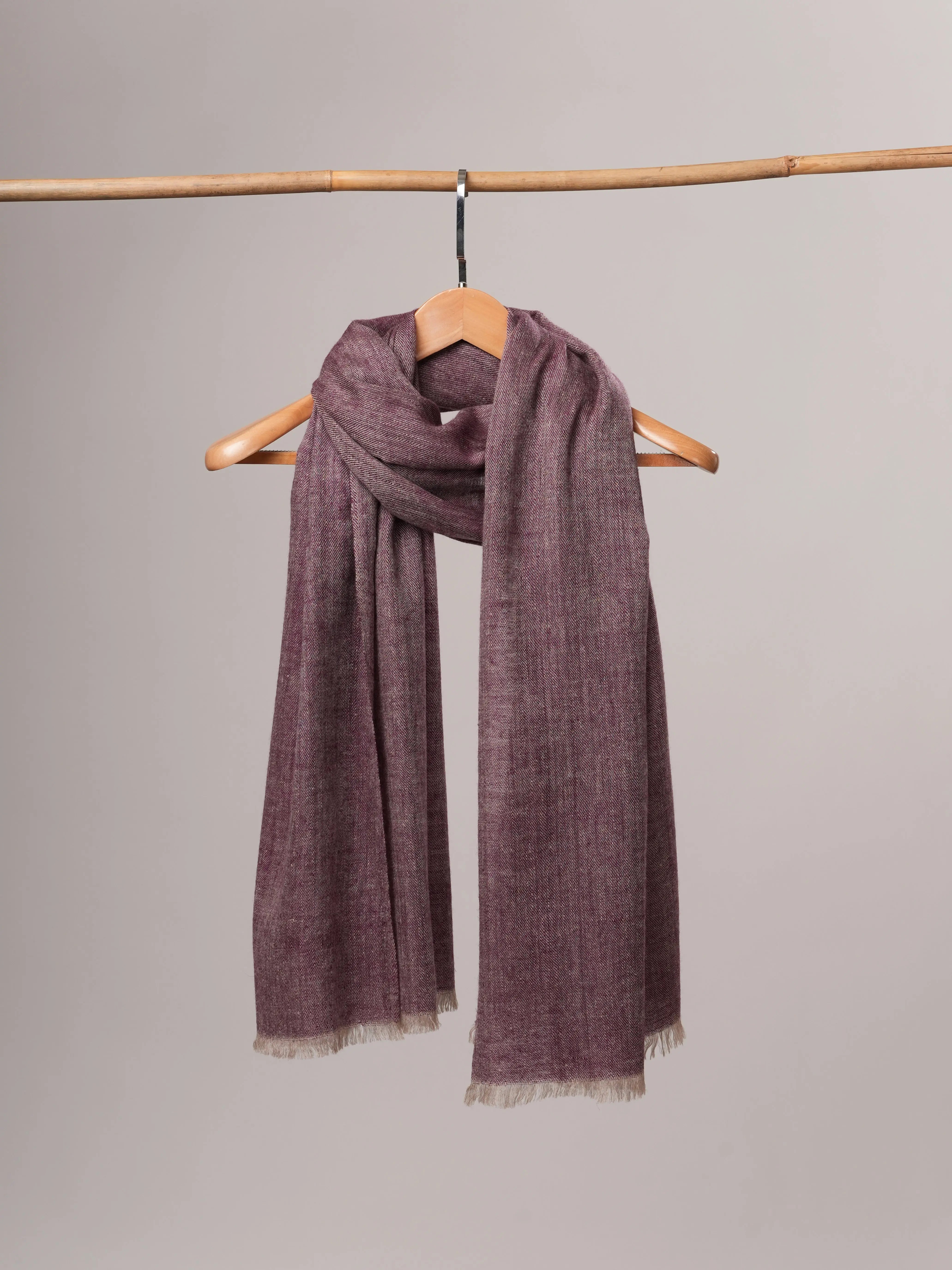 Plum Handspun Handwoven Pure Soft Pashmina Shawl Shahkaar