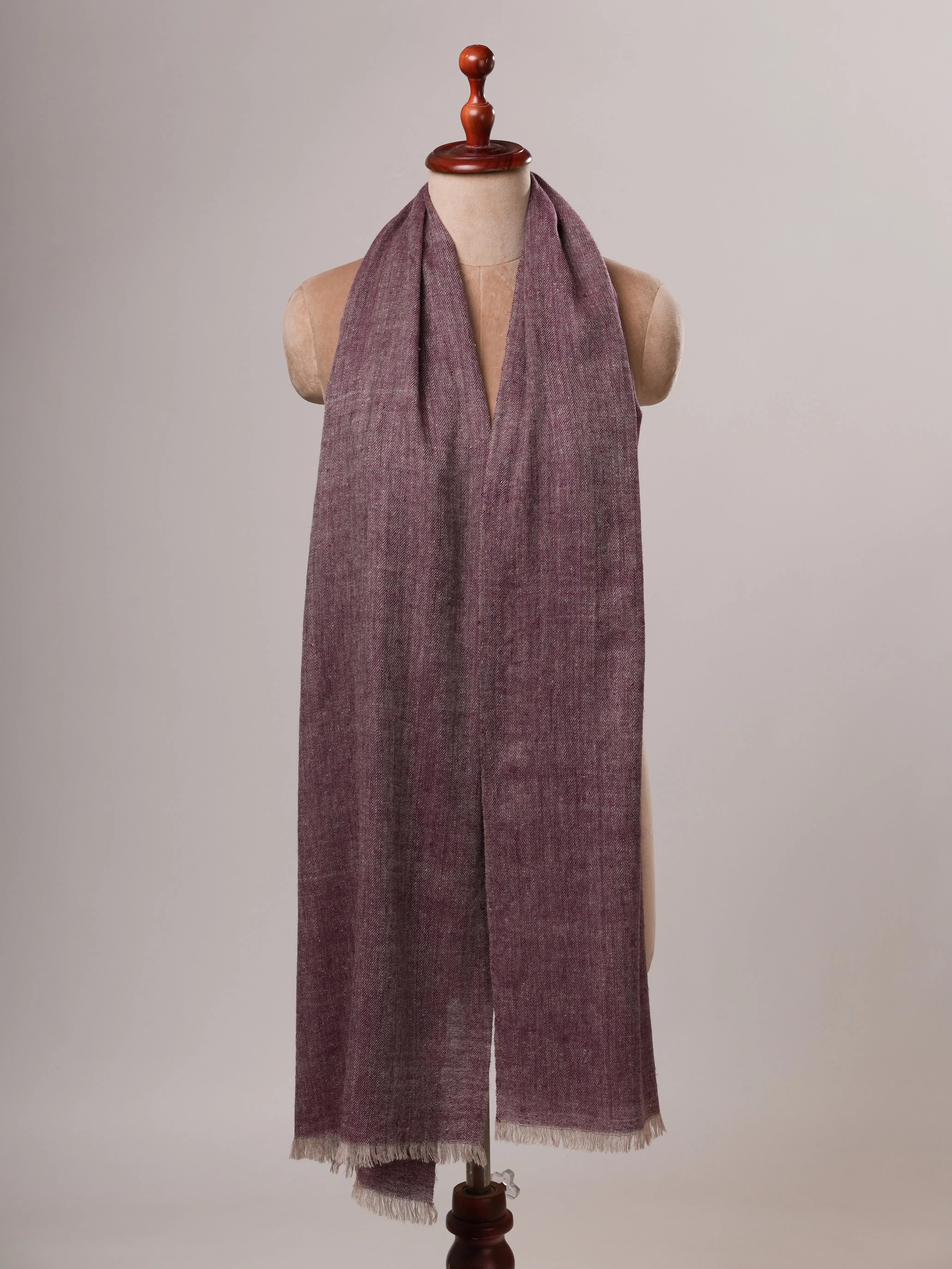 Plum Handspun Handwoven Pure Soft Pashmina Shawl Shahkaar