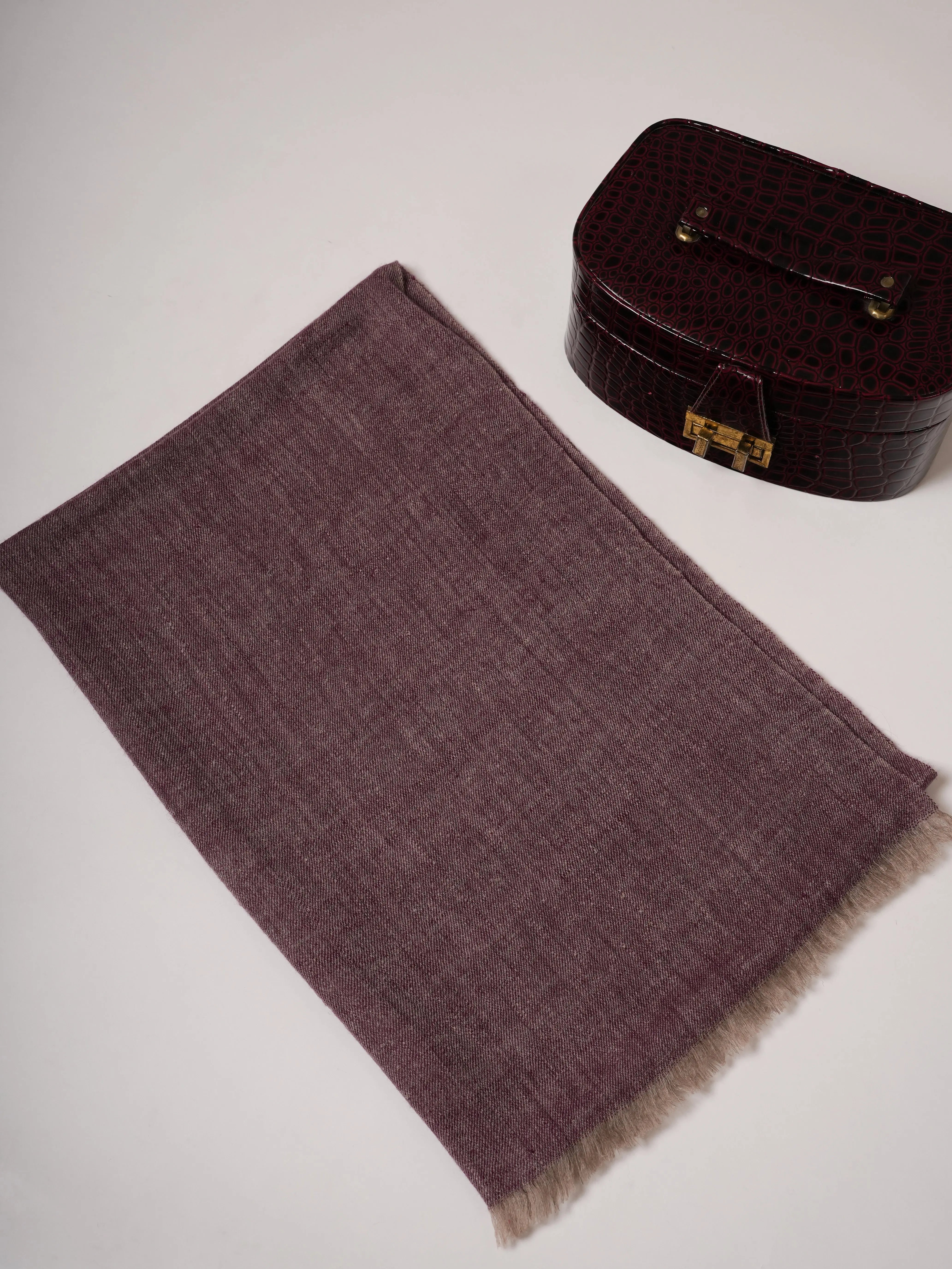 Plum Handspun Handwoven Pure Soft Pashmina Shawl Shahkaar