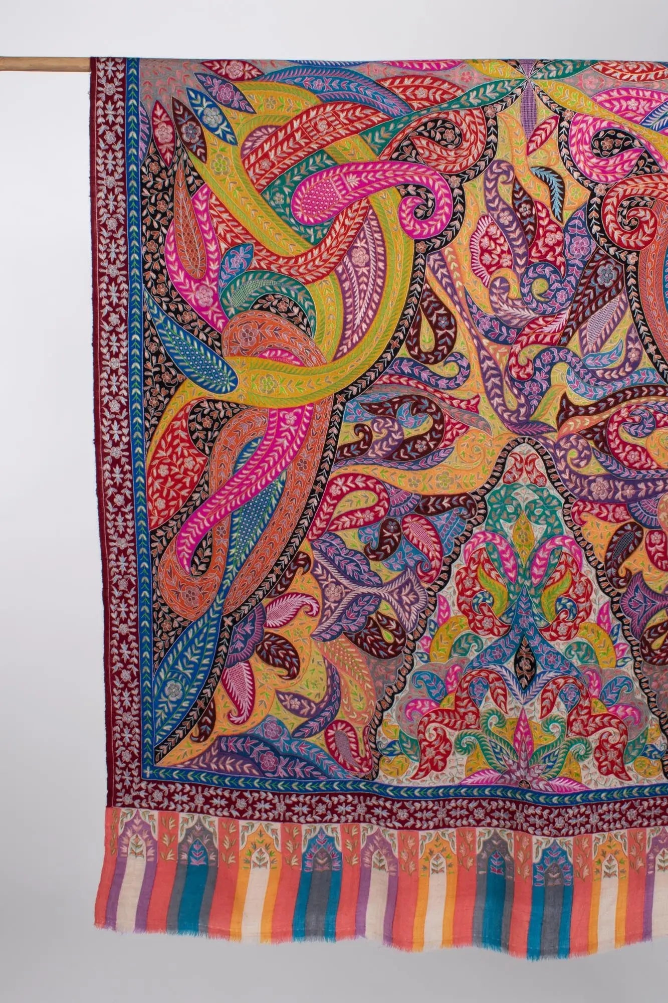 Pure Pashmina Kalamkari Shawl - SUNDER Shahkaar