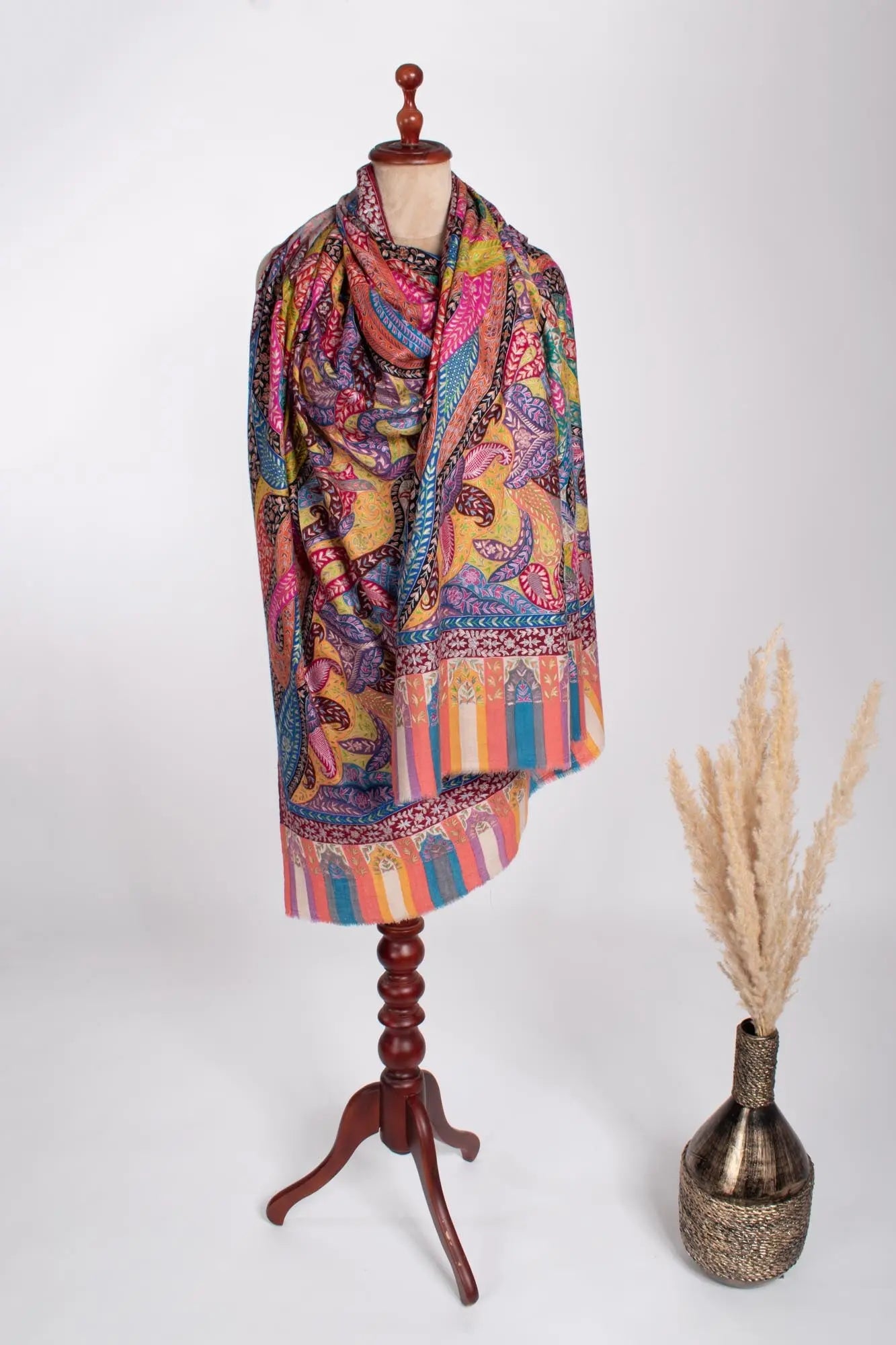 Pure Pashmina Kalamkari Shawl - SUNDER Shahkaar