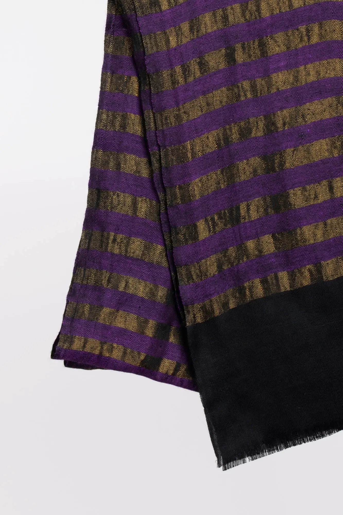 Purple Black and Gold Contemporary Pashmina Shawl Shahkaar