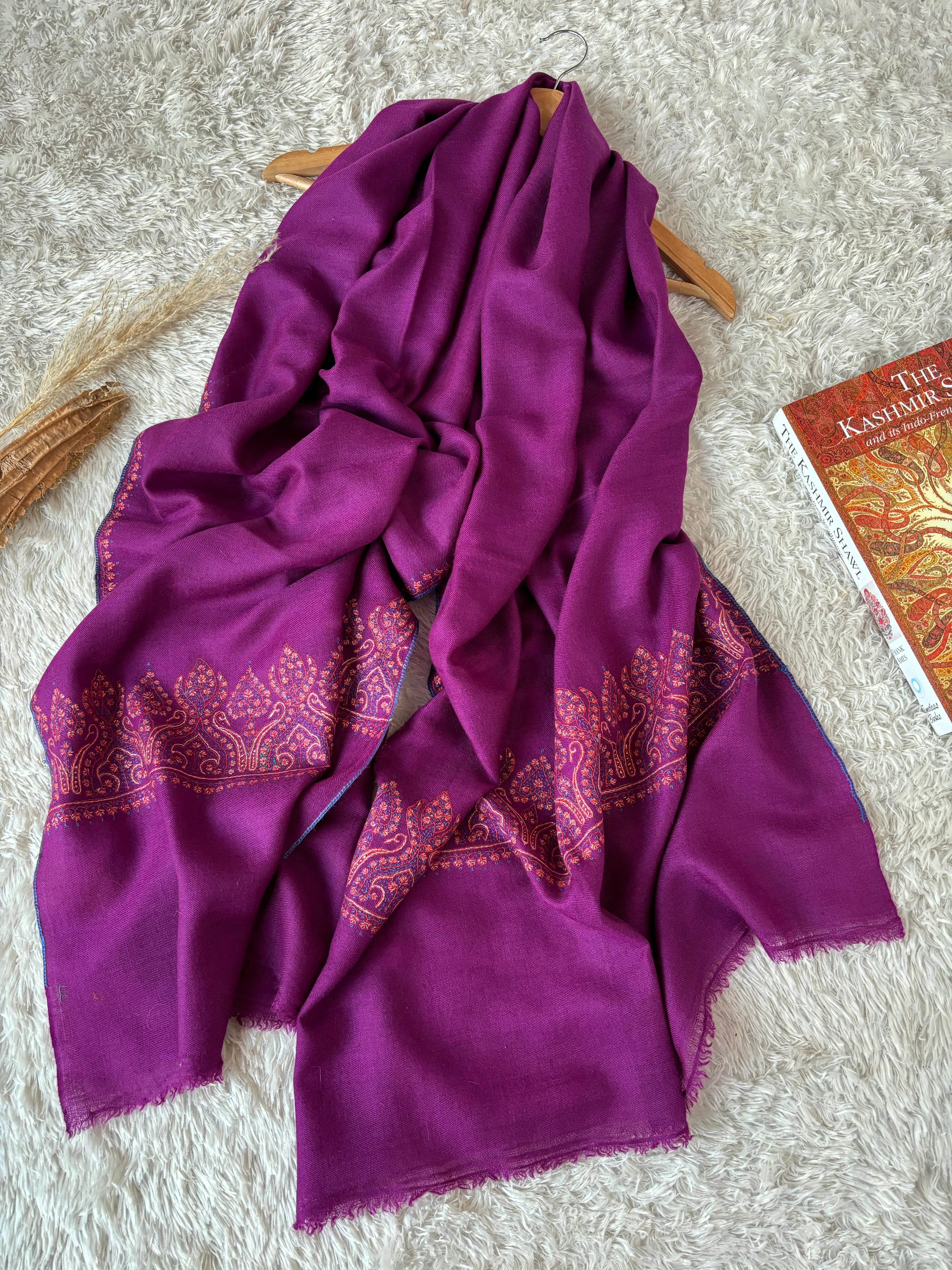 Purple Royal Palla Pashmina Scarf - NEW BRUNSWICK Shahkaar