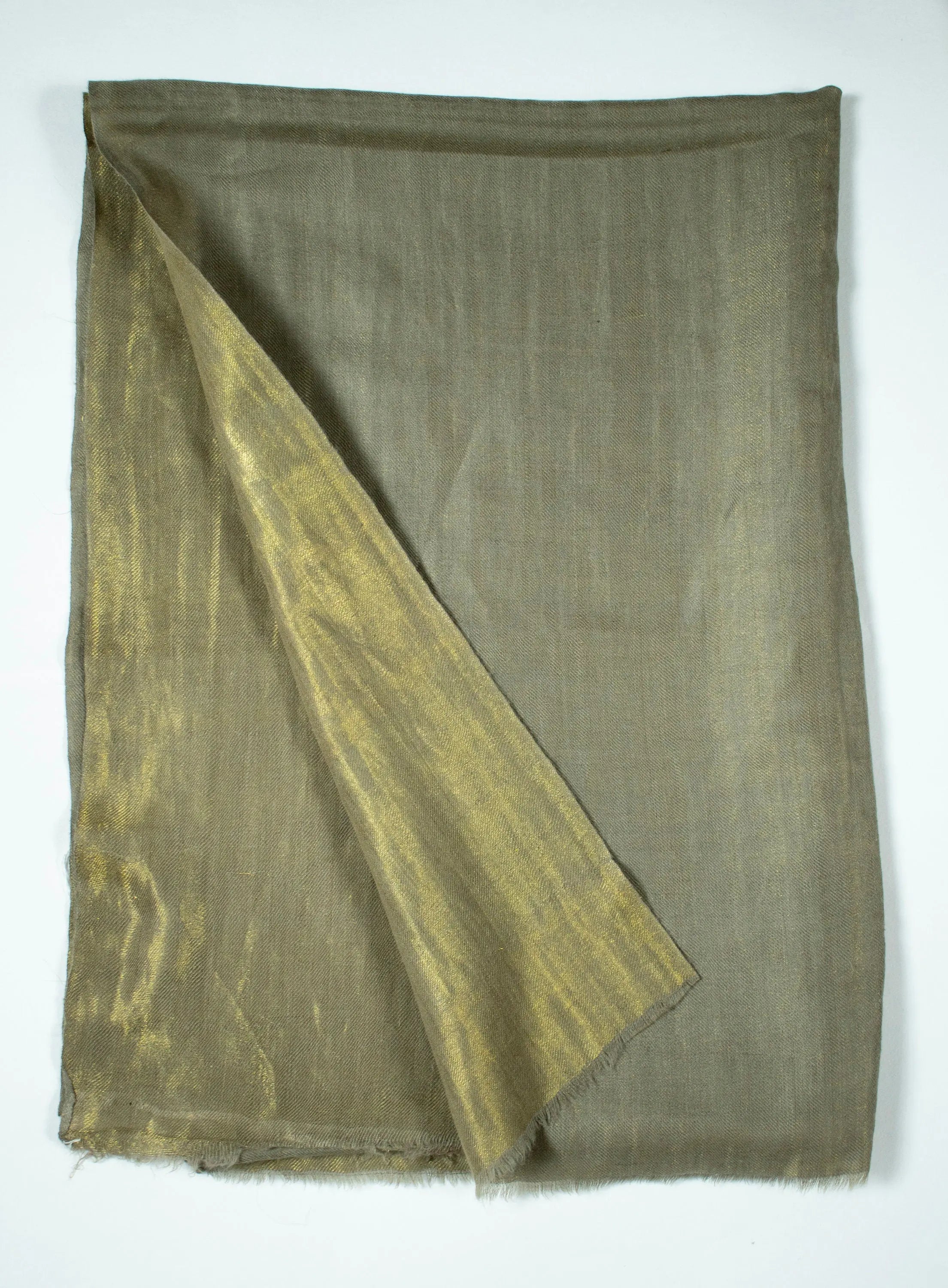 Reversible Pure Pashmina/Cashmere with Zari Scarf/Wrap, Handwoven on Hand loom in Kashmir, Luxury, Gift, King of Wool, Soft, Light Weave Shahkaar