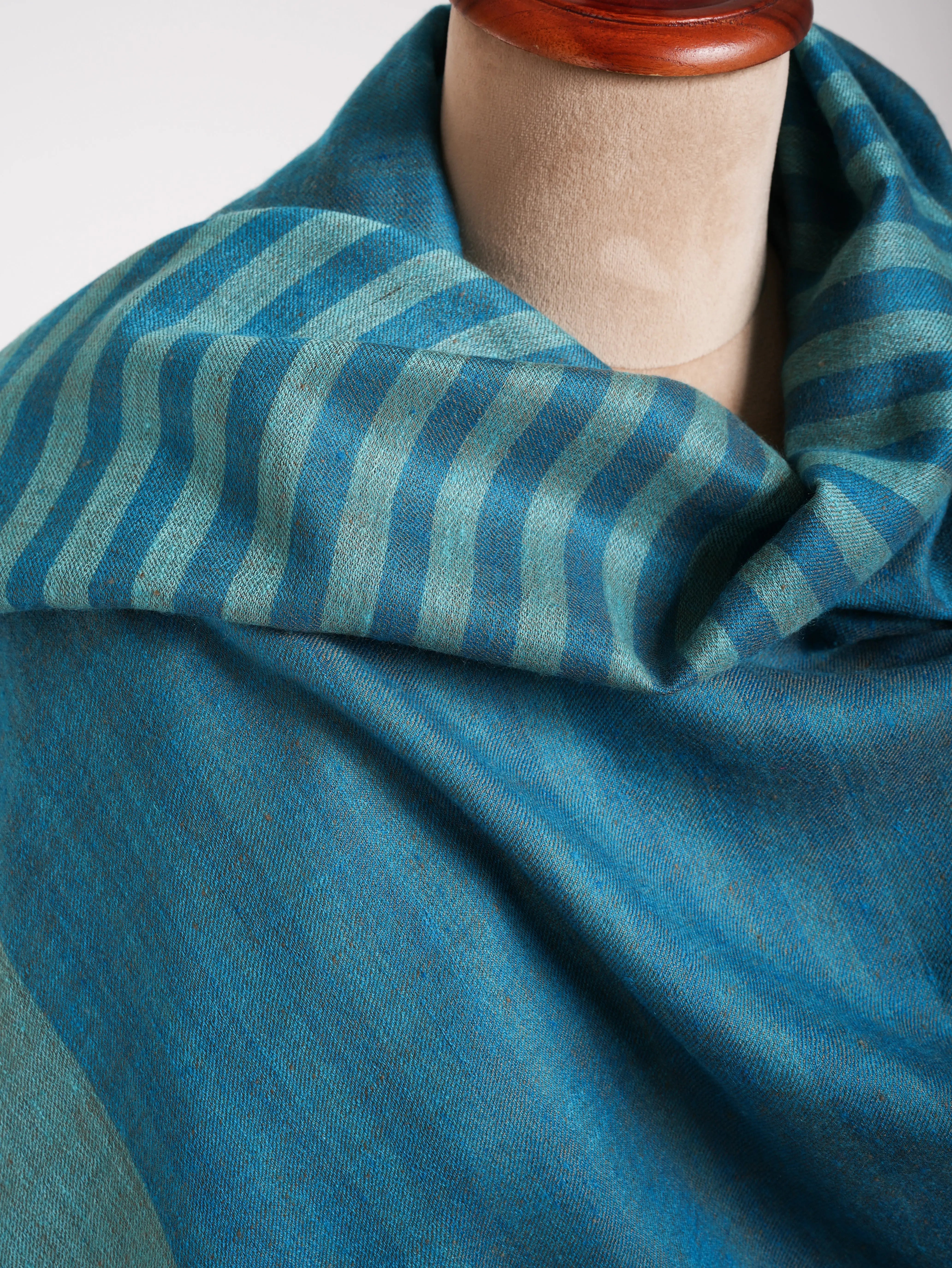 Reversible Turquoise Artistic Pashmina Wrap Shahkaar