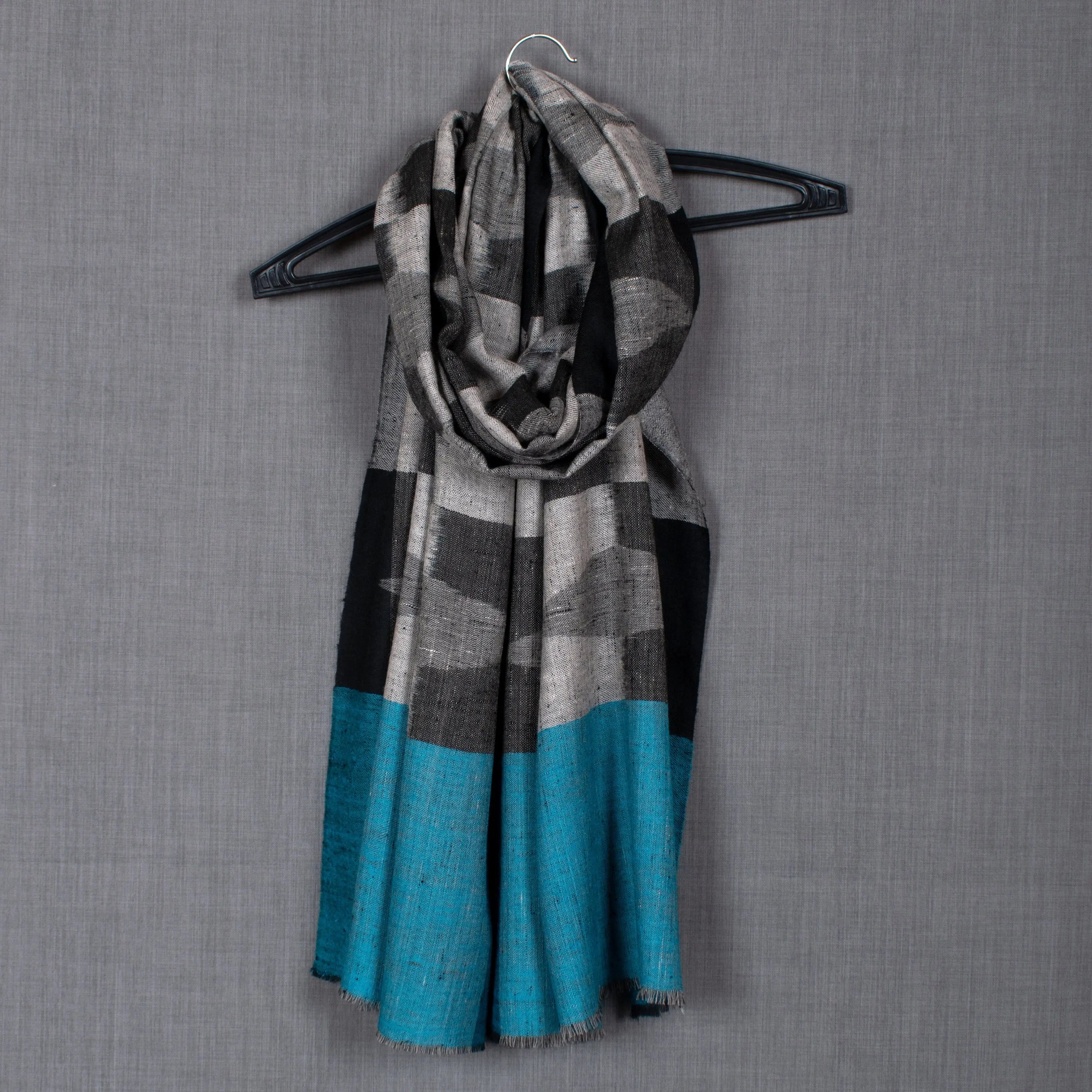 Rifat Ikat Weave Scarf, Pure Pashmina Wrap, 28x80" Shahkaar