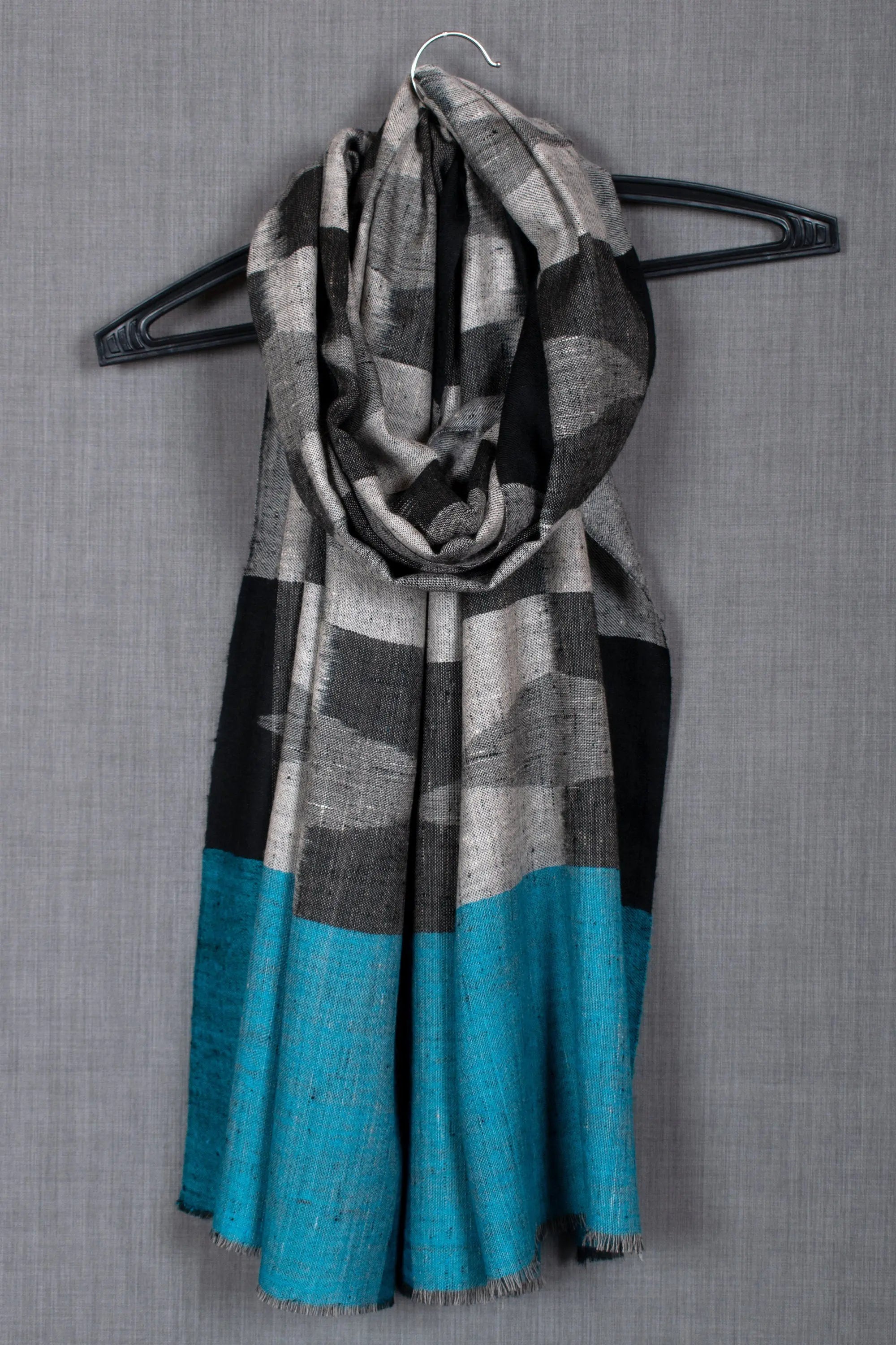 Rifat Ikat Weave Scarf, Pure Pashmina Wrap, 28x80" Shahkaar