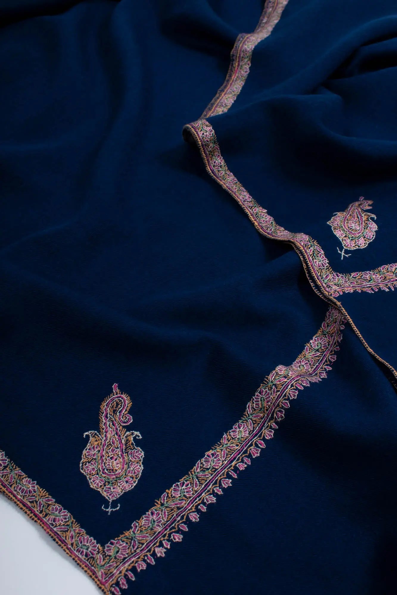 Royal Blue Kashmiri Pashmina Shawl - SHUMAIL Shahkaar