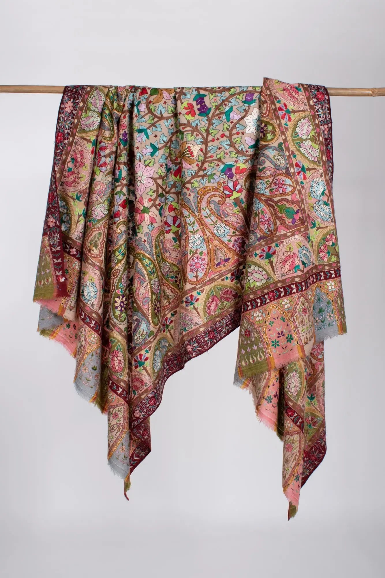 Royal Kalamkari Artistic Work Pashmina - ALBANS Shahkaar