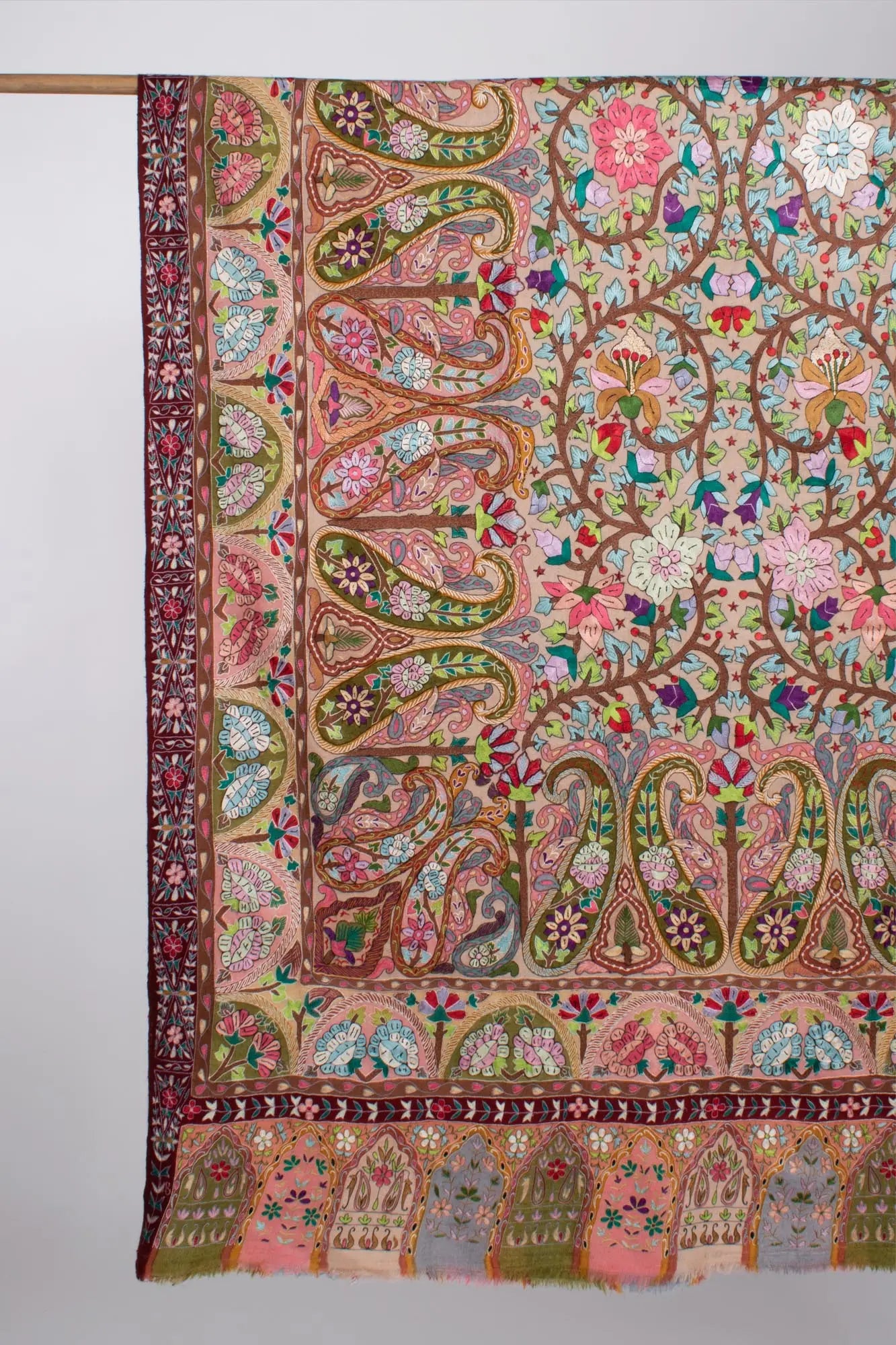 Royal Kalamkari Artistic Work Pashmina - ALBANS Shahkaar