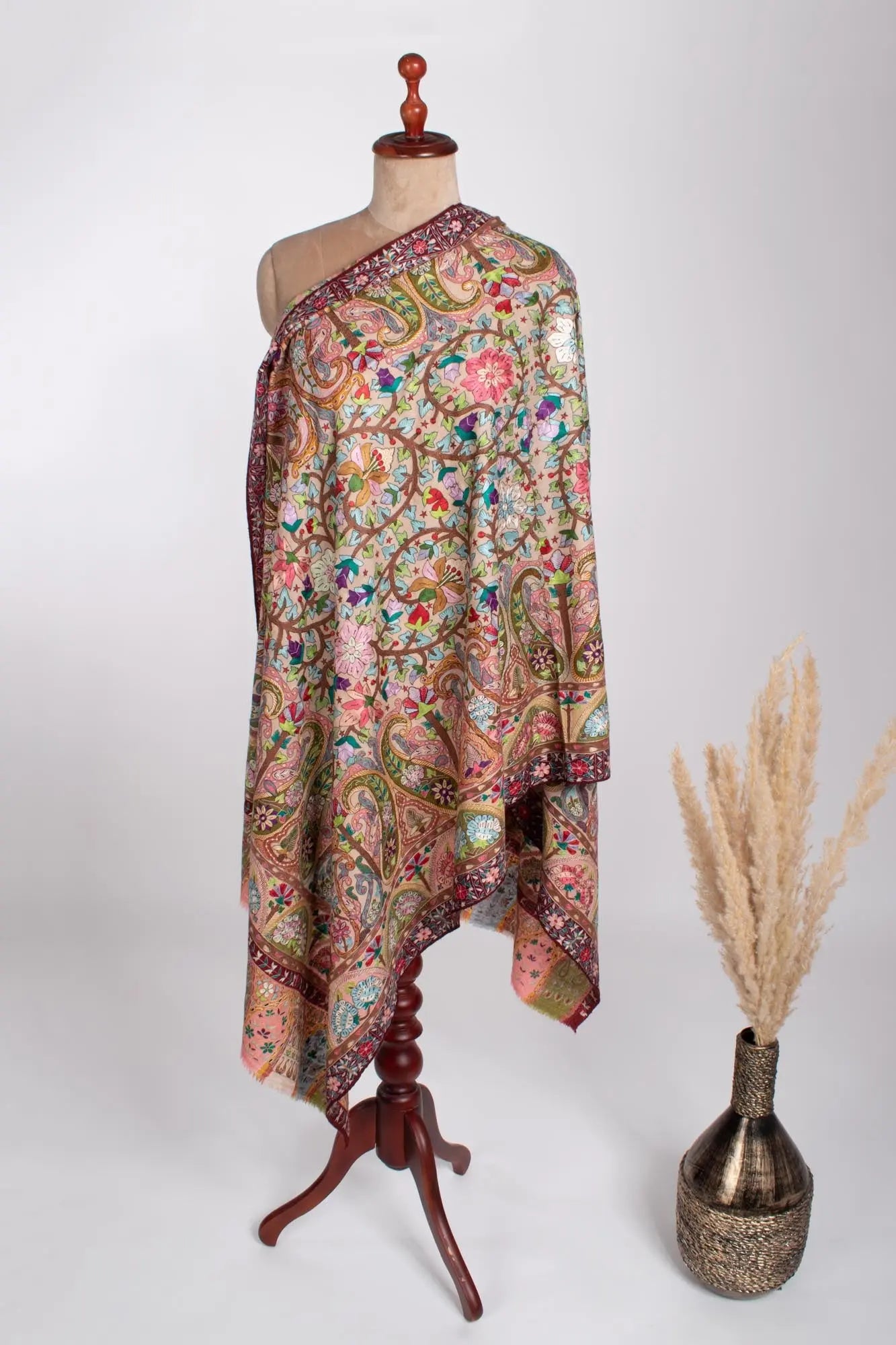 Royal Kalamkari Artistic Work Pashmina - ALBANS Shahkaar