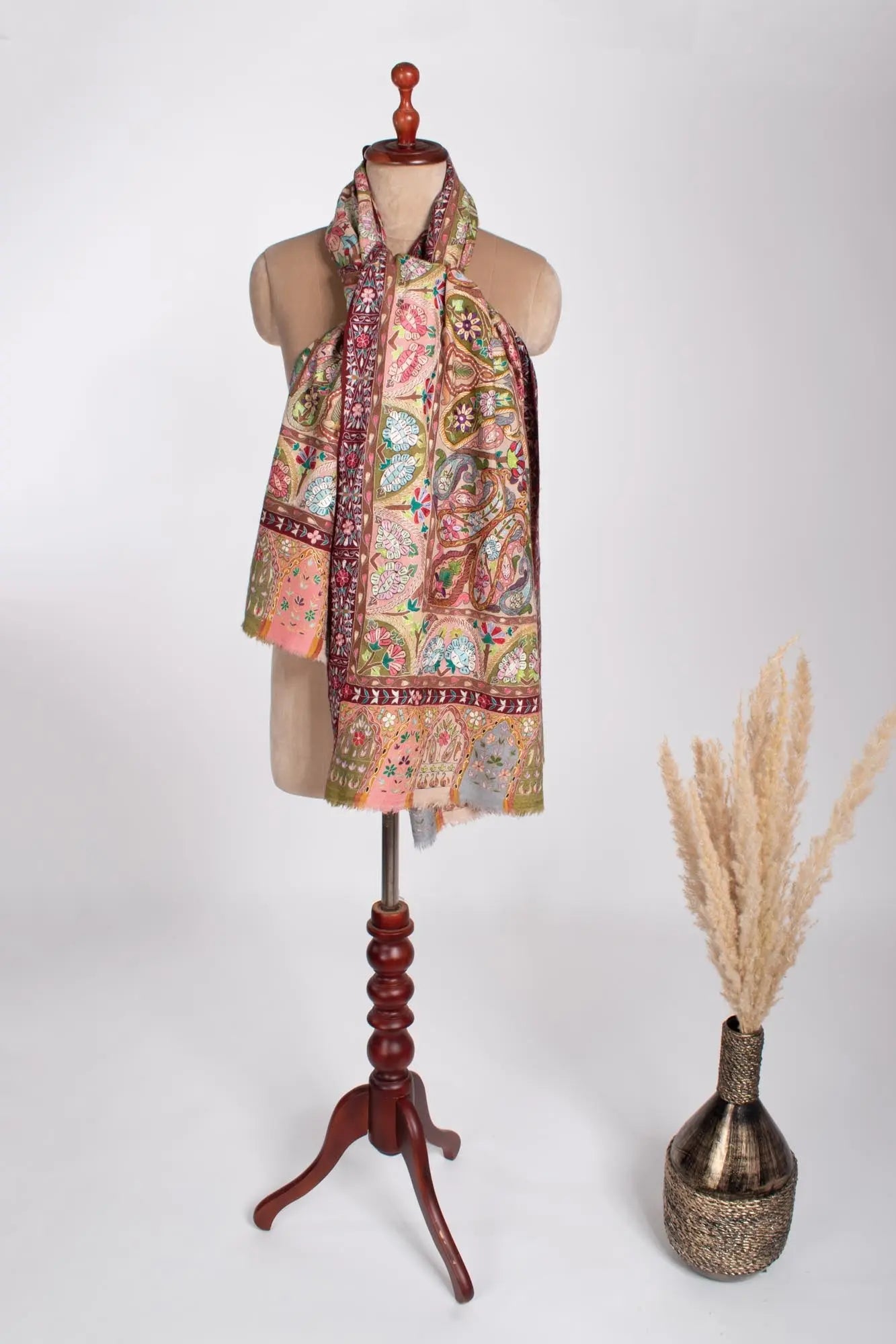 Royal Kalamkari Artistic Work Pashmina - ALBANS Shahkaar