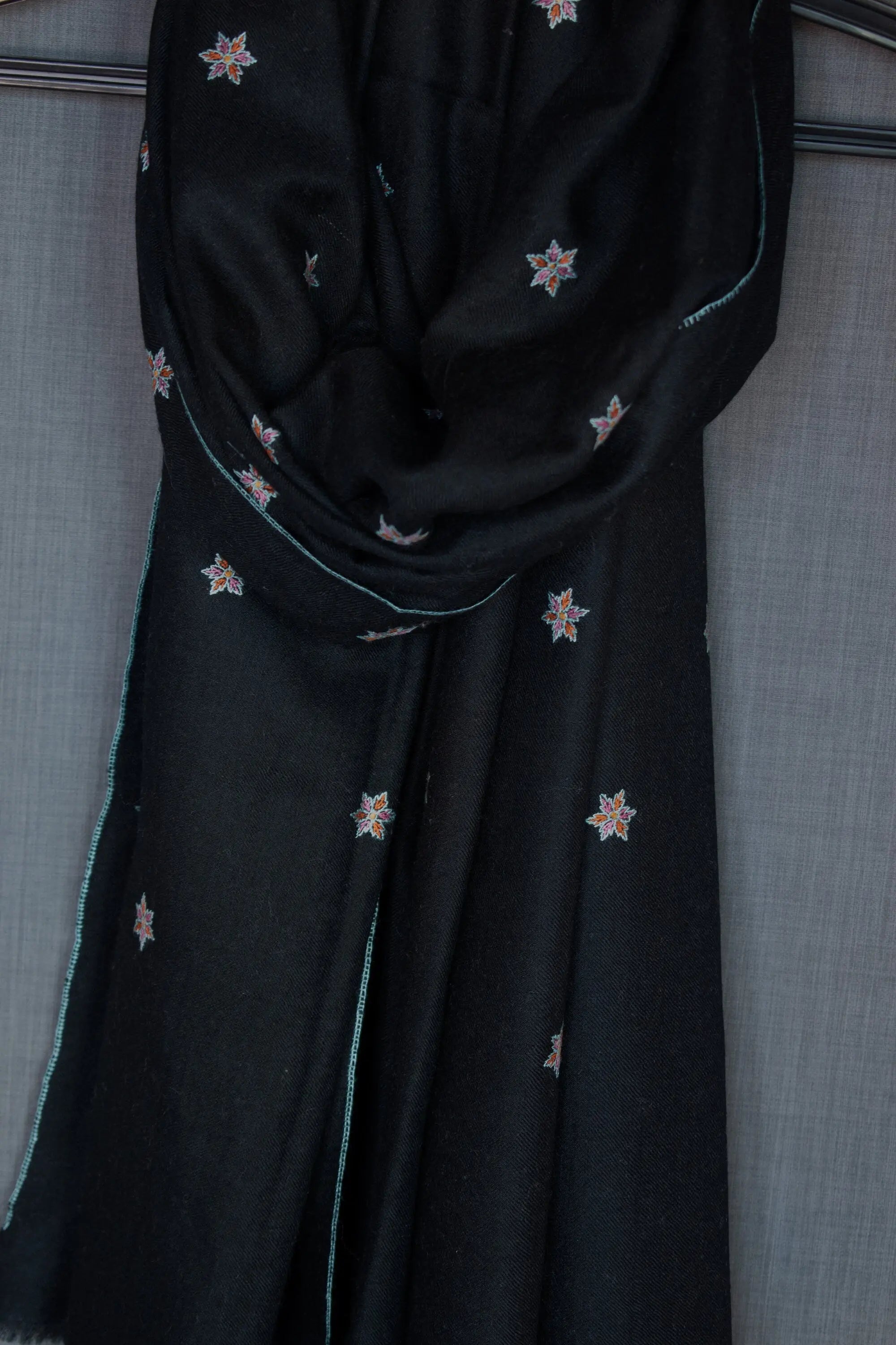SHOP ANNIVERSARY SALE - Kashmir Pashmina Star Collection 2 of 5, Hand Embroidered Shawl, Cashmere Wrap, Handwoven, 40x80" Shahkaar