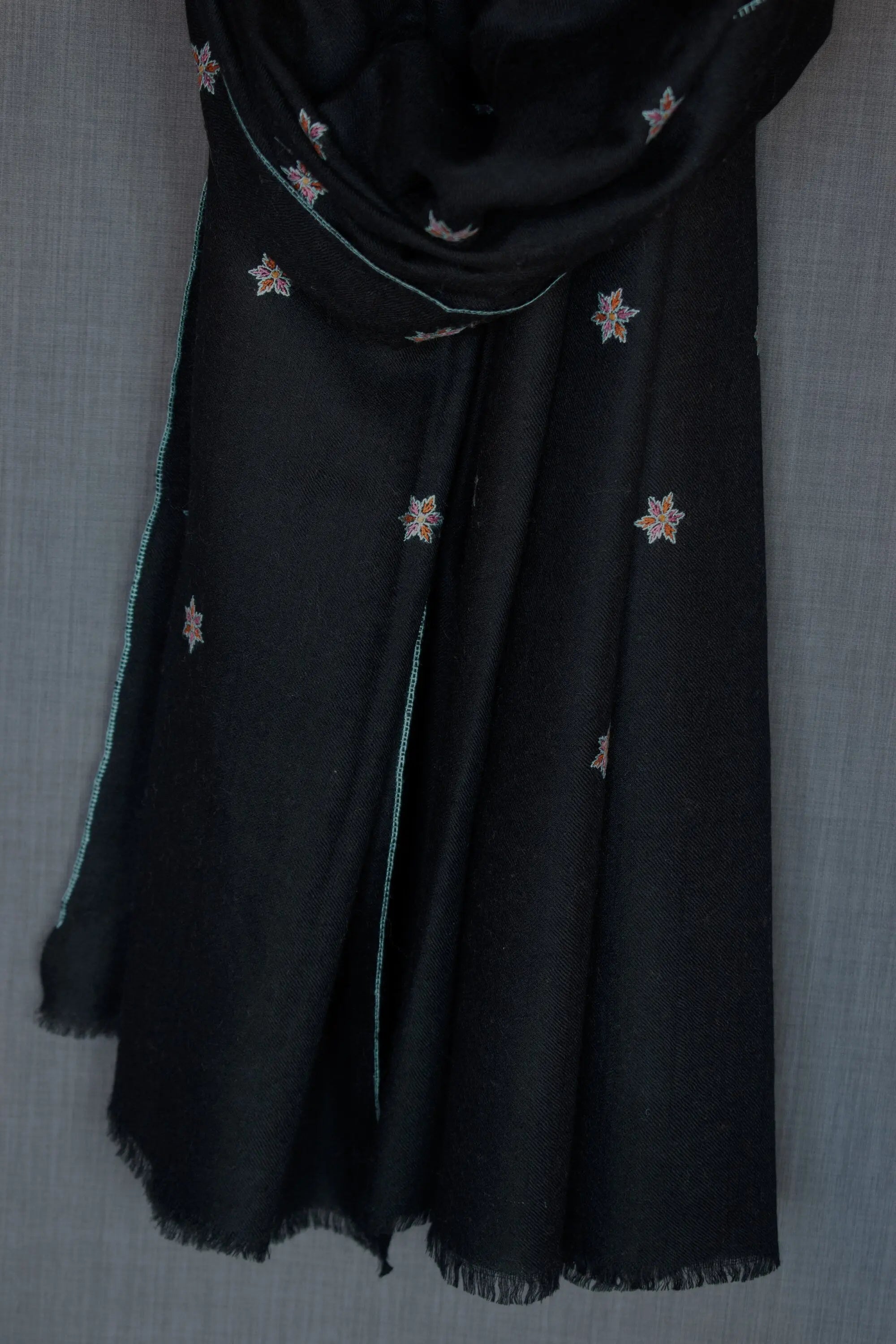 SHOP ANNIVERSARY SALE - Kashmir Pashmina Star Collection 2 of 5, Hand Embroidered Shawl, Cashmere Wrap, Handwoven, 40x80" Shahkaar