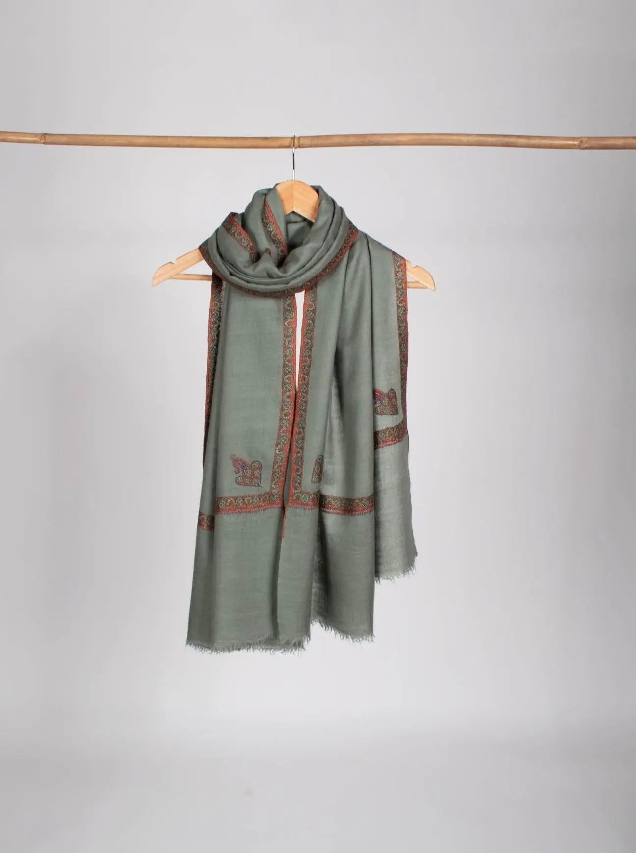 Sage Green Lightweight Cashmere Scarf - MENLO PARK Shahkaar