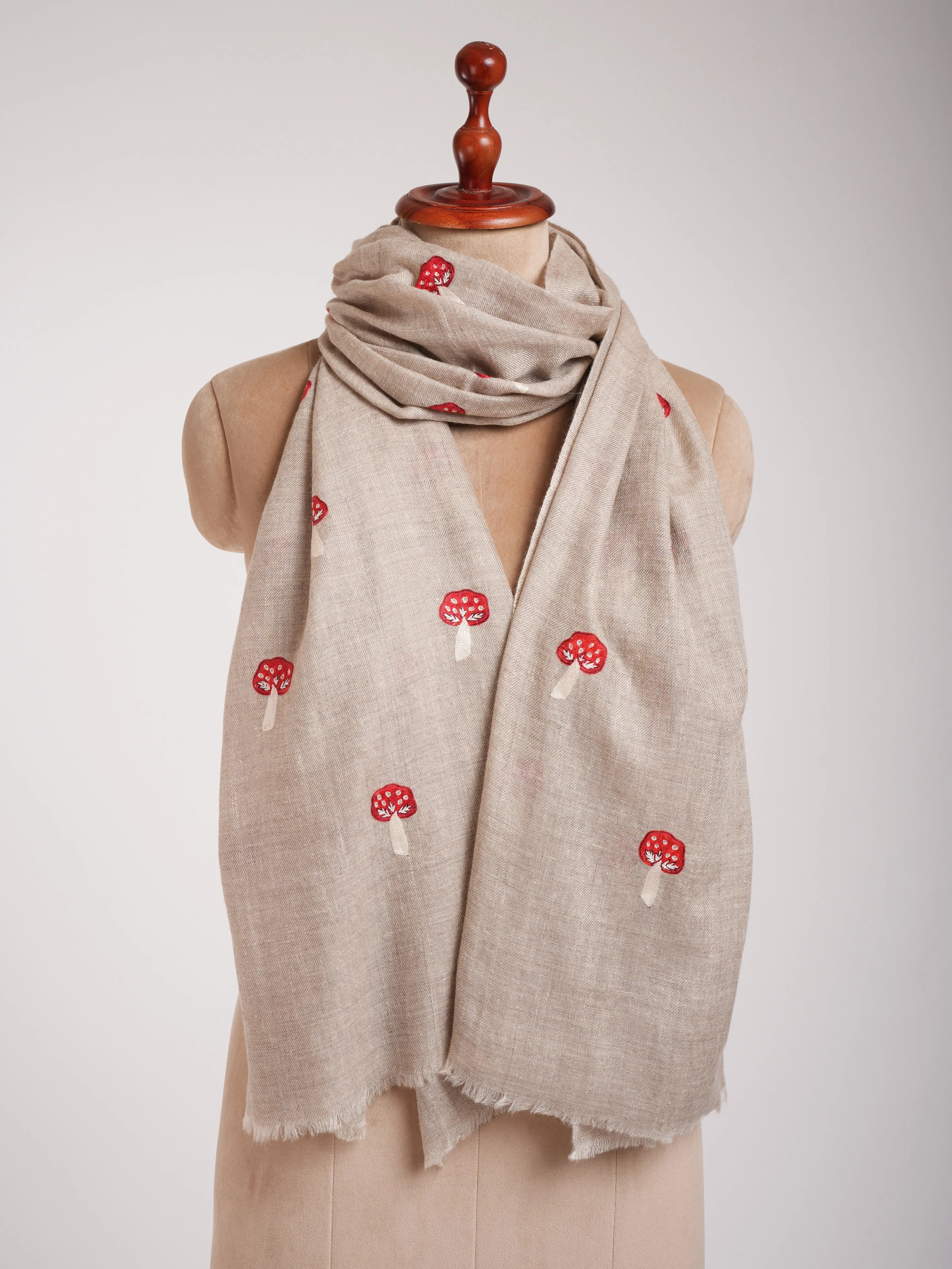 Small Mushrooms Cashmere Scarf - SHERIDAN Shahkaar