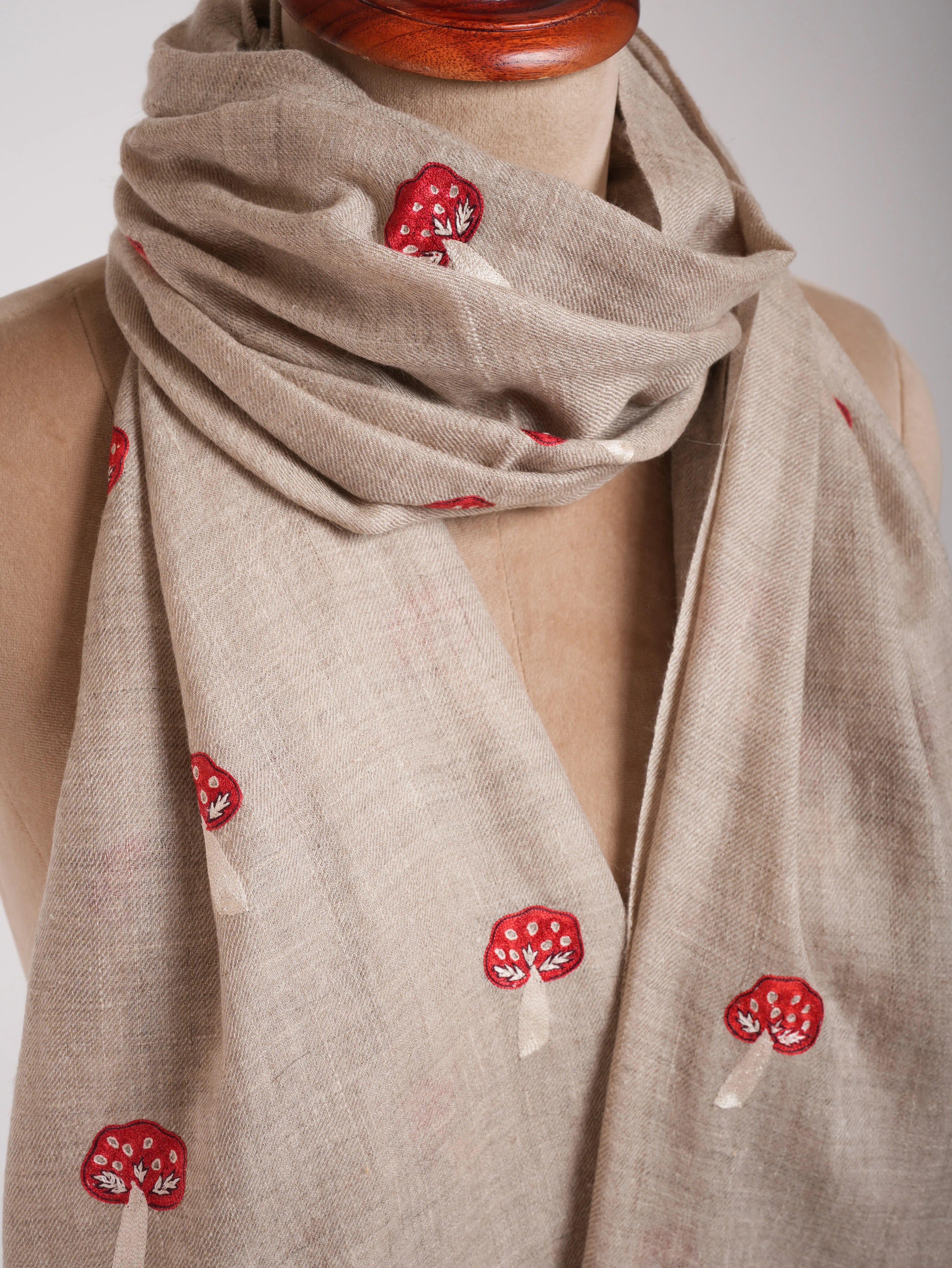 Small Mushrooms Cashmere Scarf - SHERIDAN Shahkaar