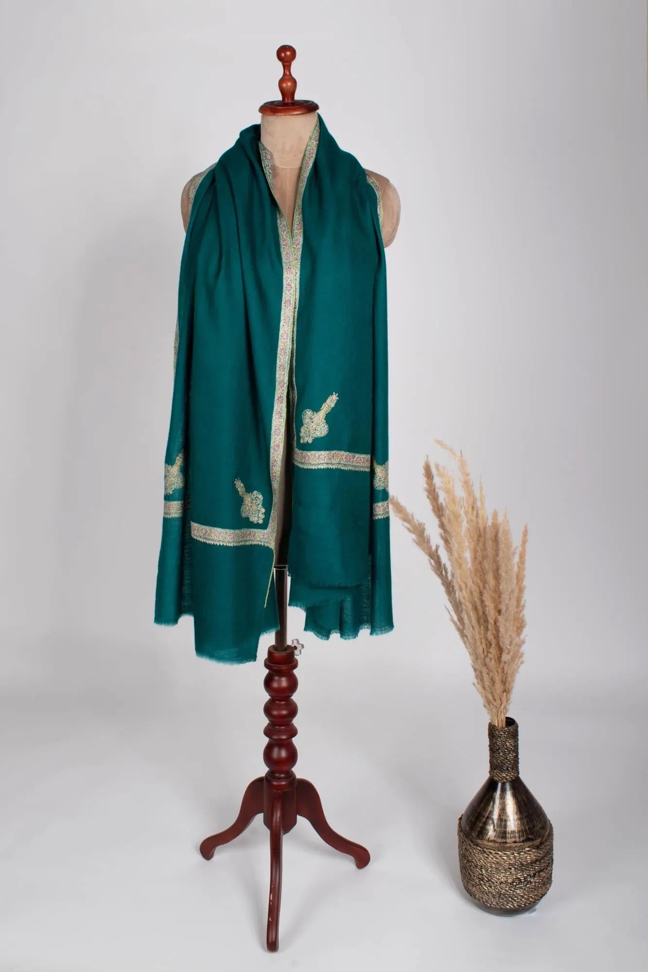Soft Cashmere Pashmina in Dark Teal - RAJSHAHI Shahkaar