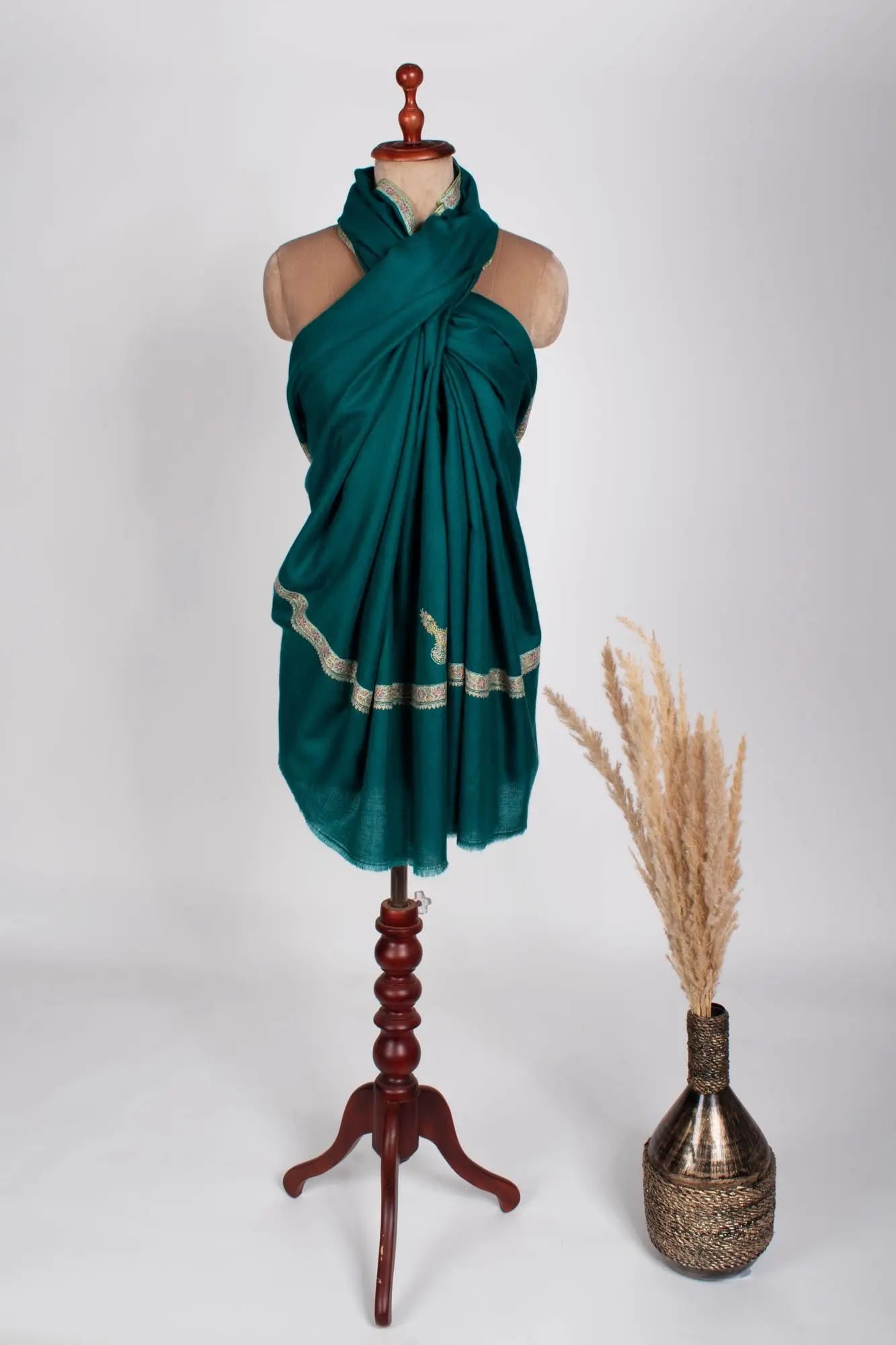 Soft Cashmere Pashmina in Dark Teal - RAJSHAHI Shahkaar