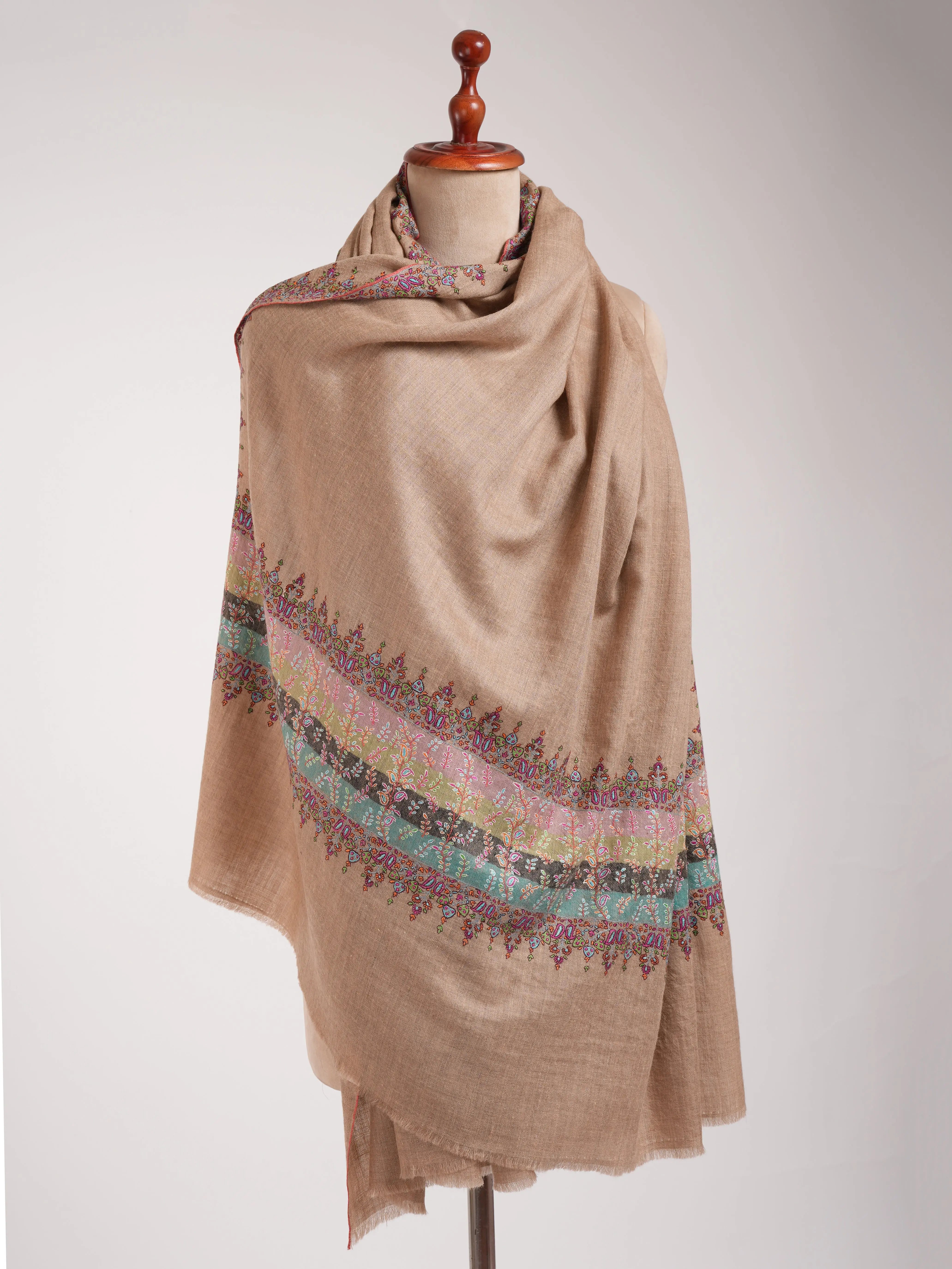 Sozni Embroidered Cashmere Pashmina Shawl Shahkaar