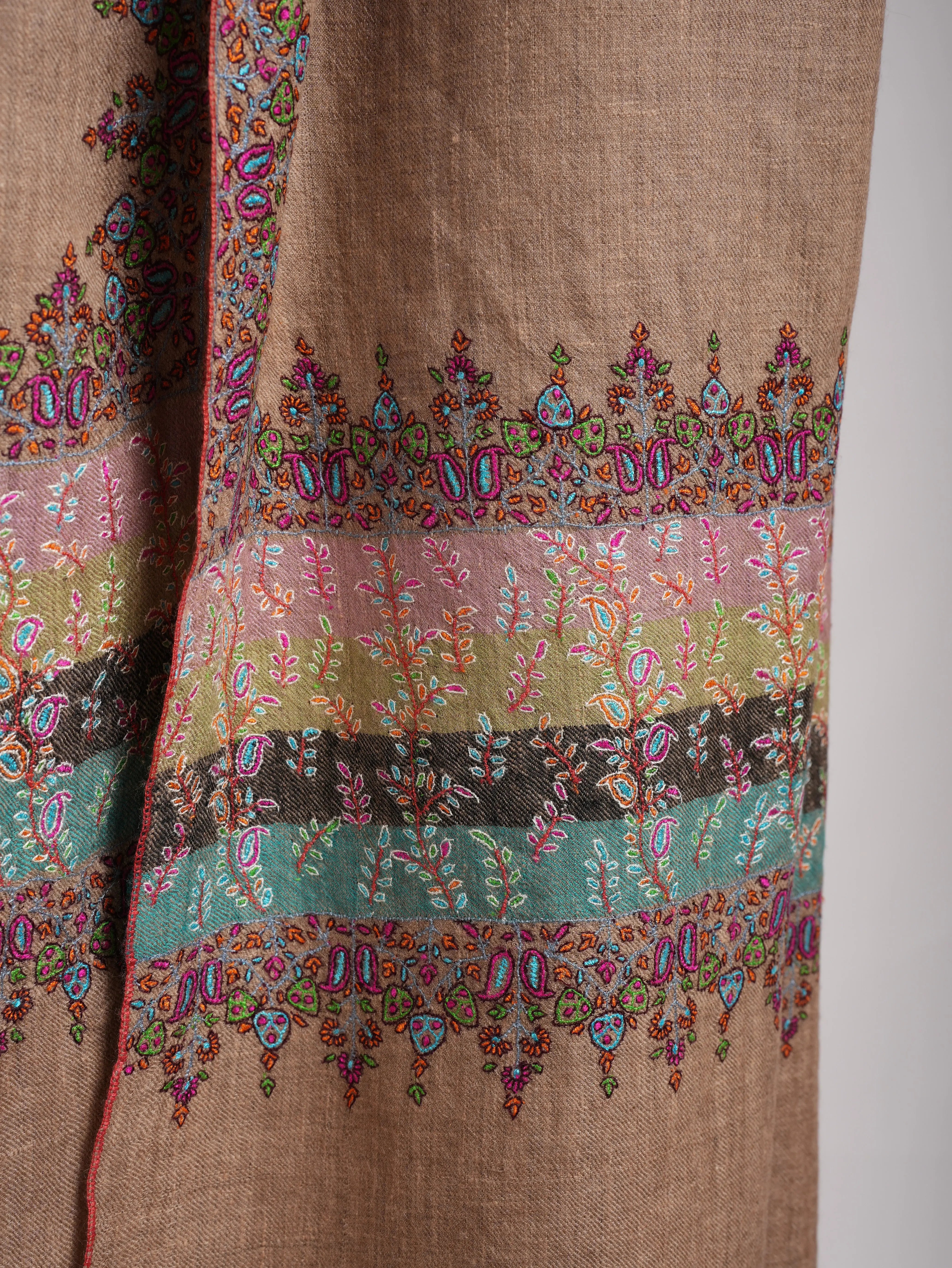 Sozni Embroidered Cashmere Pashmina Shawl Shahkaar