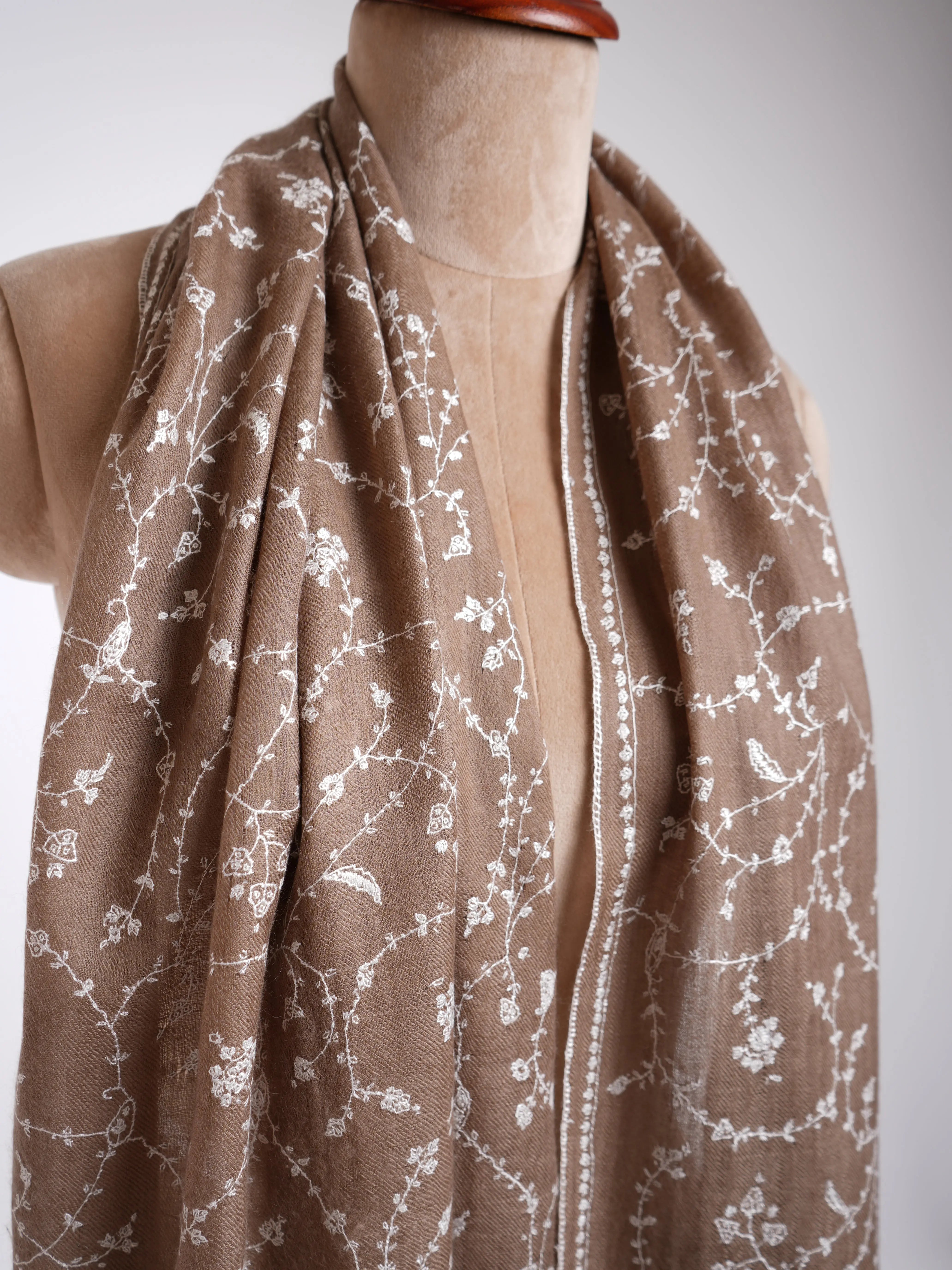 Sozni Embroidered Pure Cashmere Scarf Shahkaar
