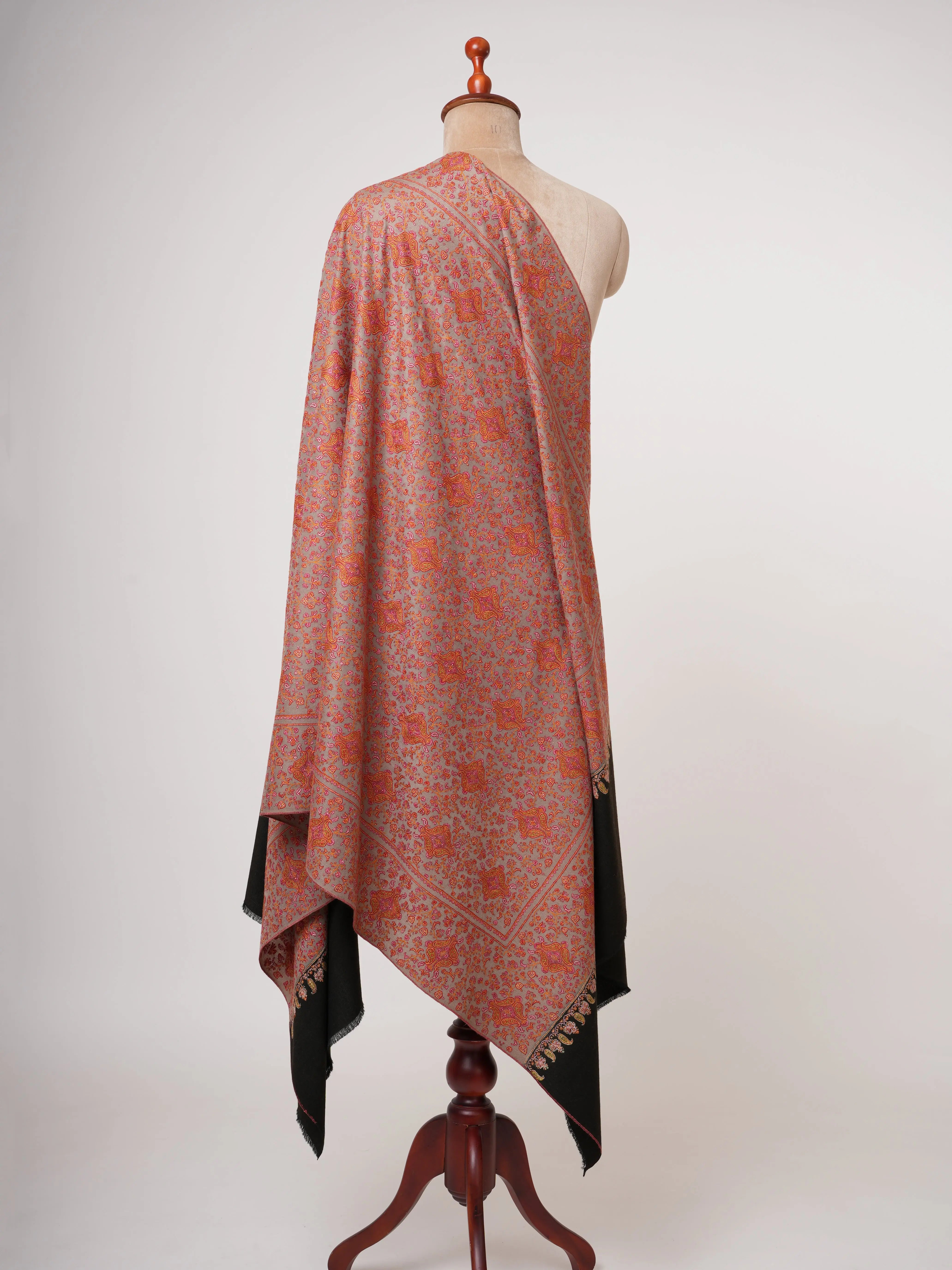 Sozni Embroidery Pashmina Shawl | Authentic Handwoven Kashmiri Cashmere Shahkaar