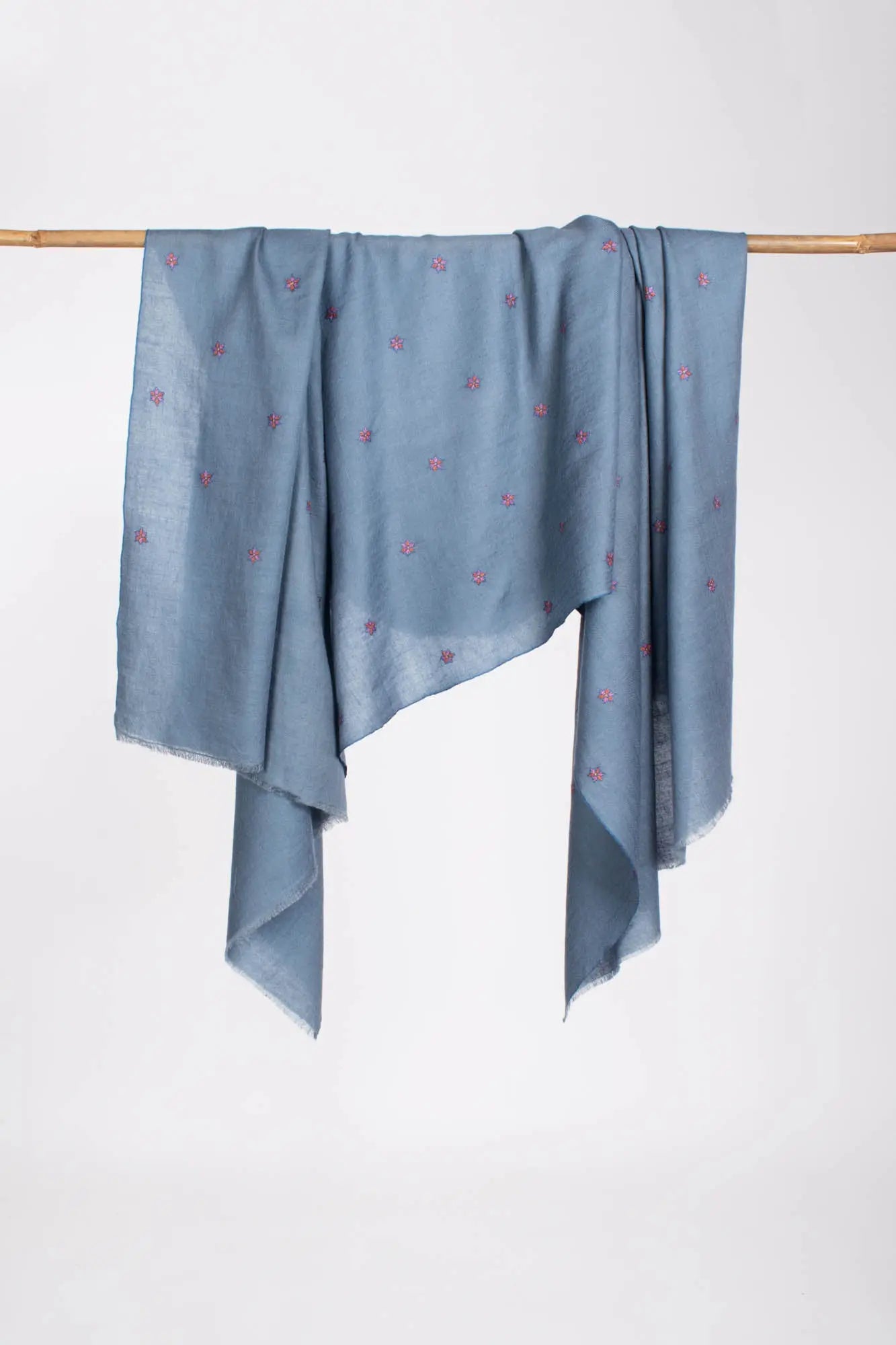 Star Collection Blue Cashmere Scarf - SEARCY Shahkaar