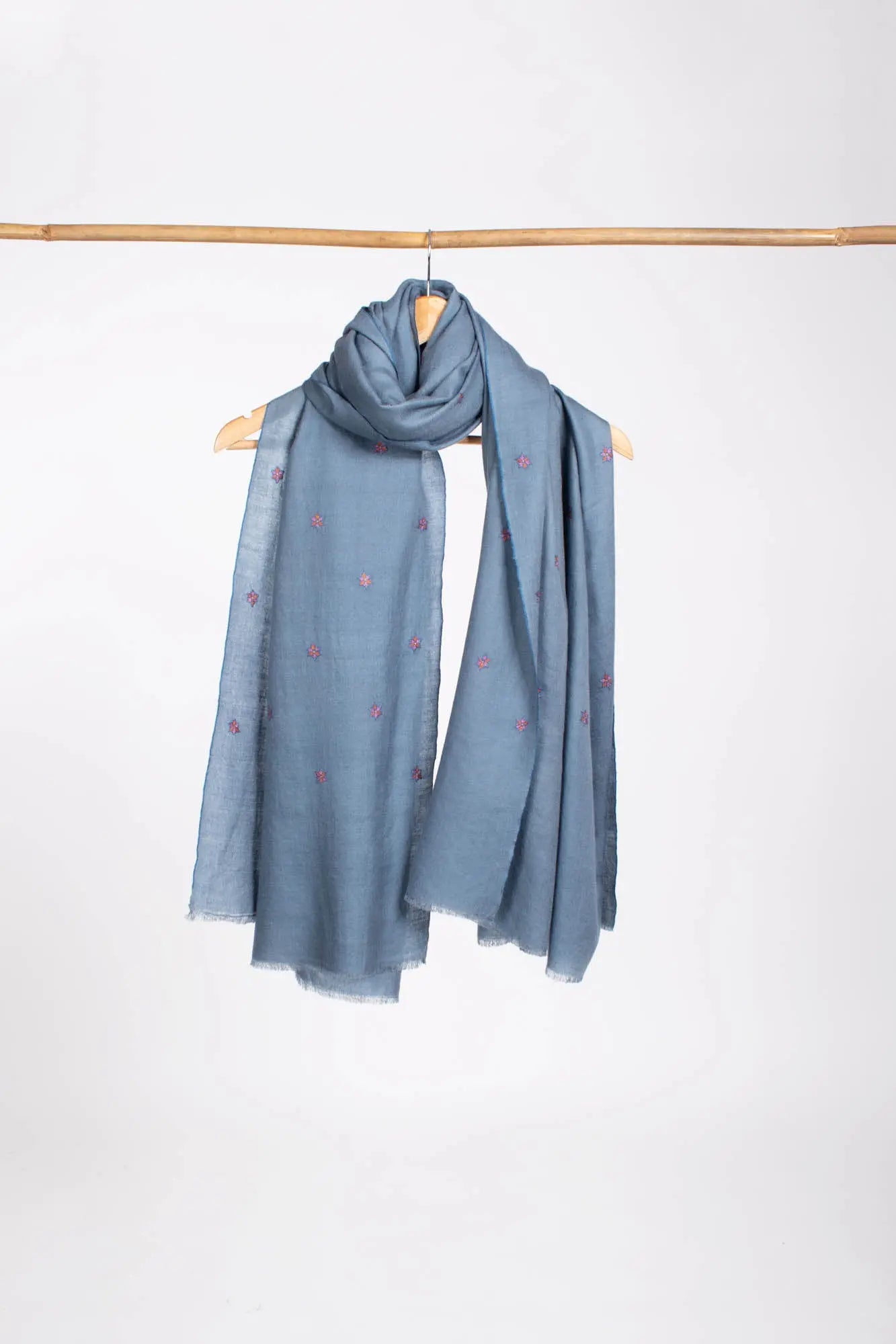 Star Collection Blue Cashmere Scarf - SEARCY Shahkaar