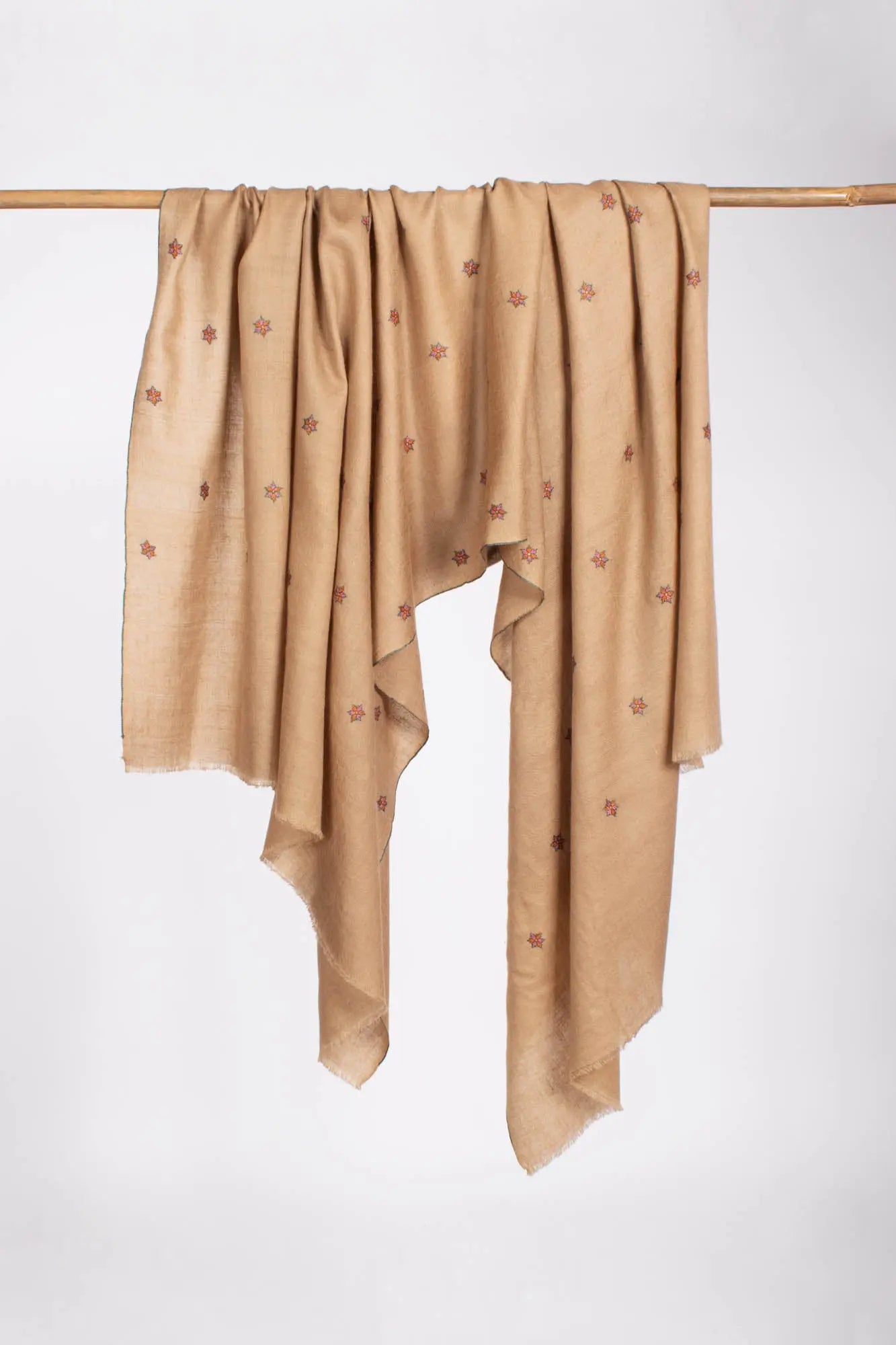 Star Embroidered Pashmina Shawl with a Minimalist Touch - BARSTOW Shahkaar