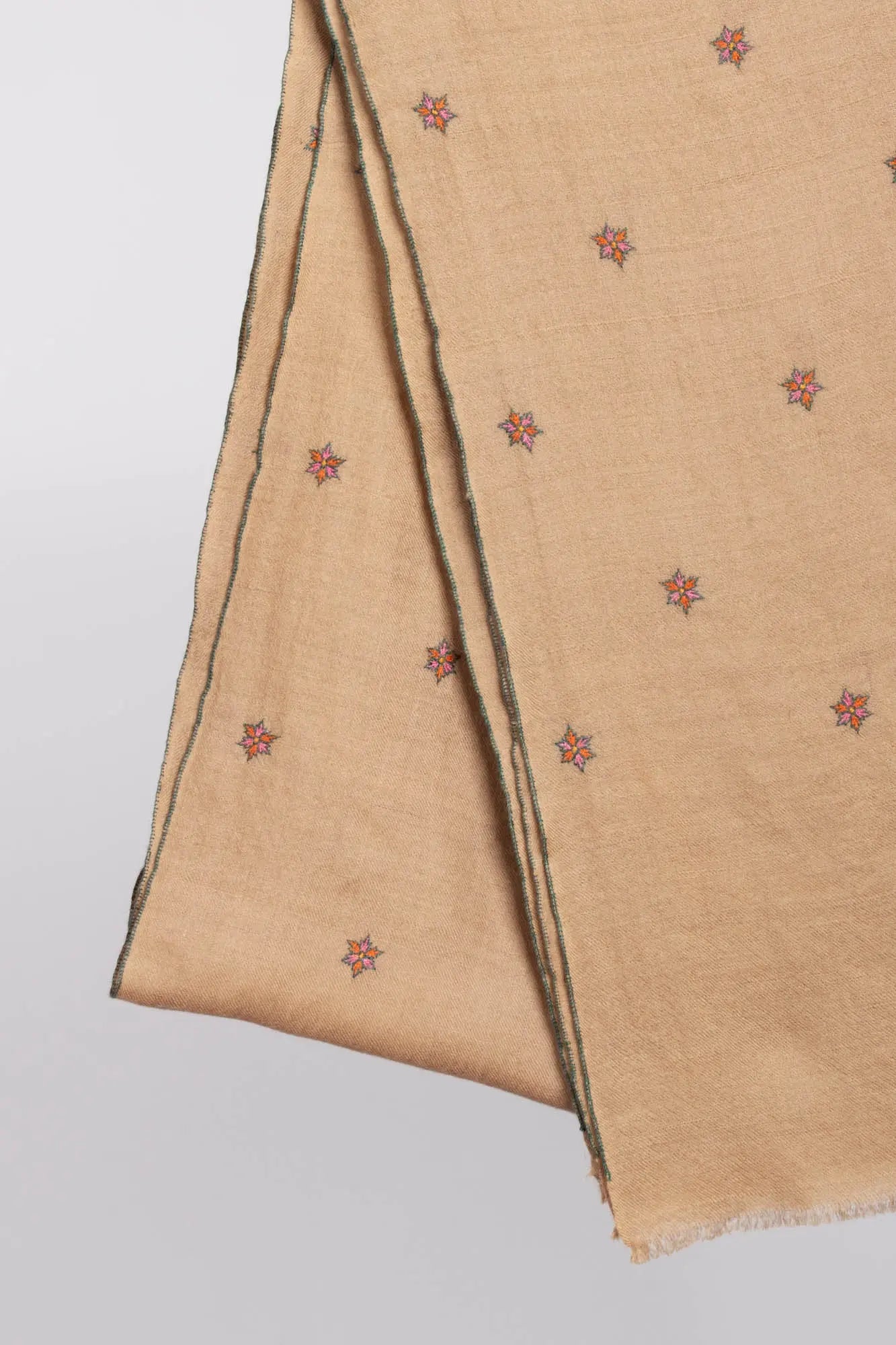 Star Embroidered Pashmina Shawl with a Minimalist Touch - BARSTOW Shahkaar