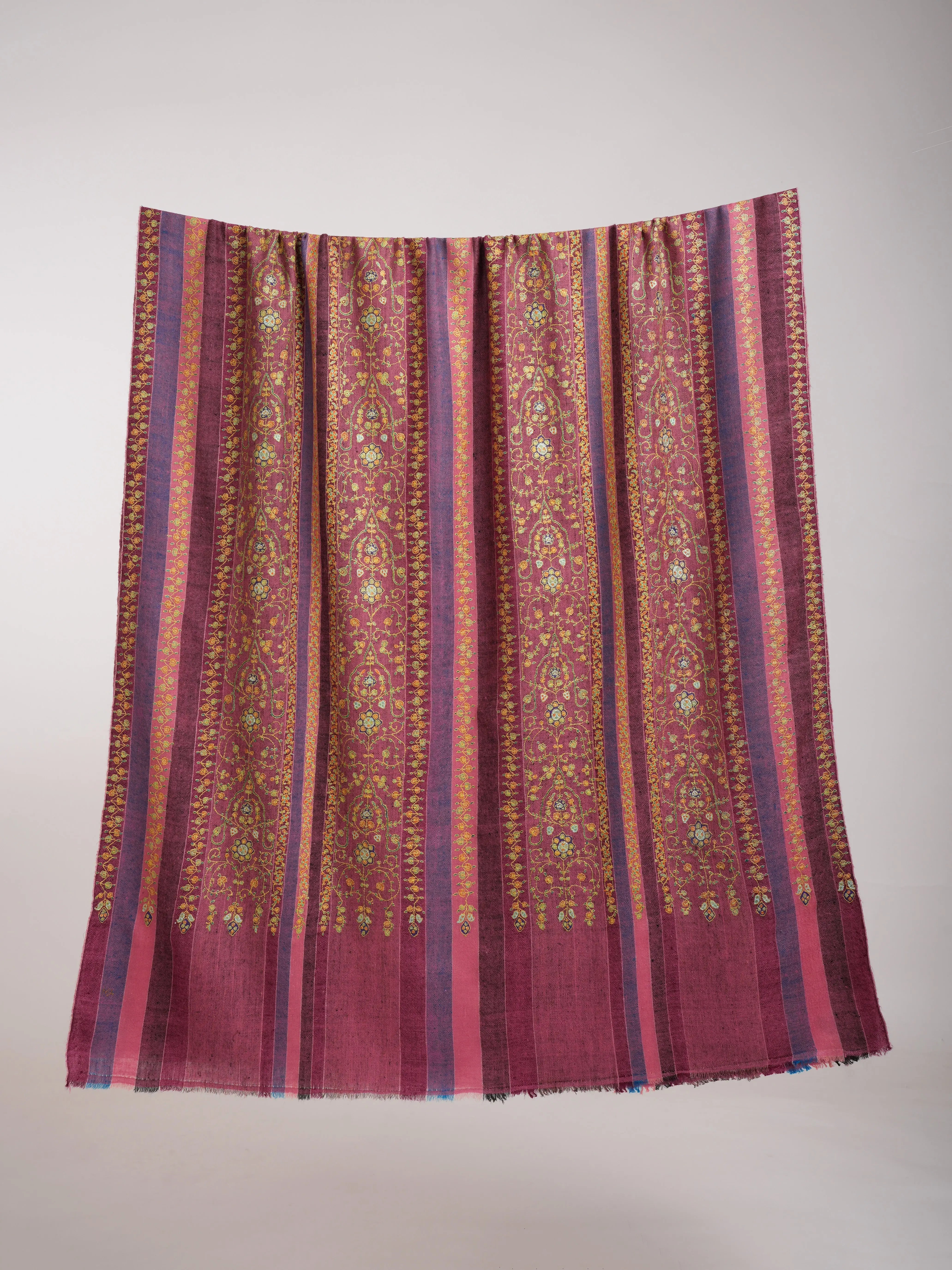 Stripes Handwork Kashmiri Pashmina Shawl Shahkaar