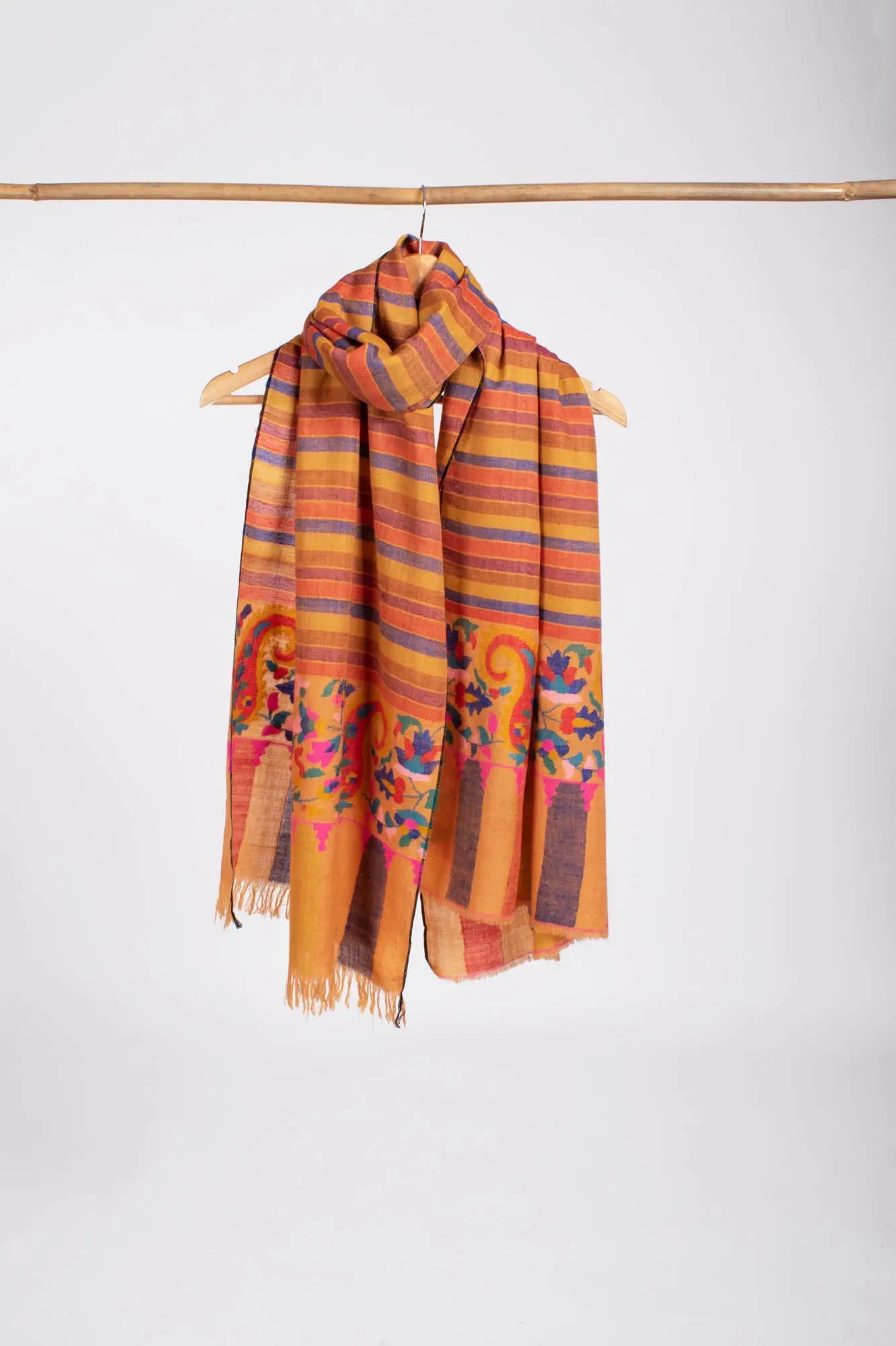 Stripes Kani Cashmere Neck Scarf - ORAIBI Shahkaar